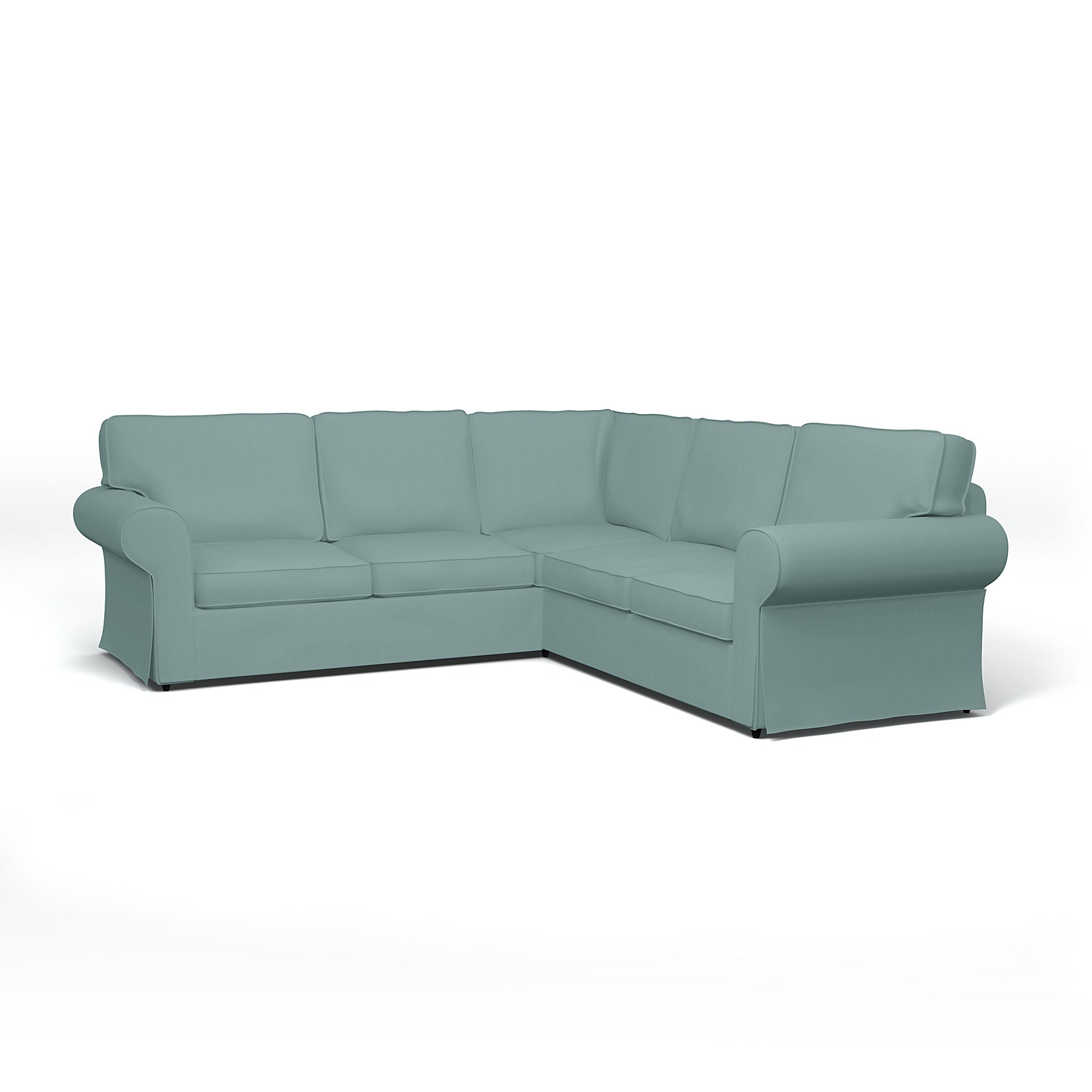 IKEA - Ektorp 4 Seater Corner Sofa Cover, Mineral Blue, Cotton - Bemz