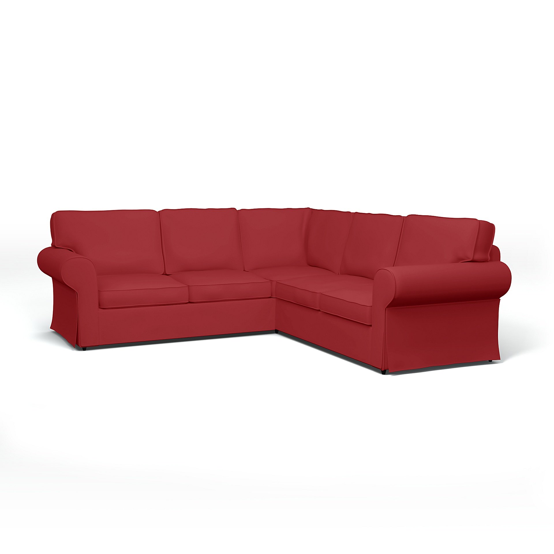 IKEA - Ektorp 4 Seater Corner Sofa Cover, Scarlet Red, Cotton - Bemz