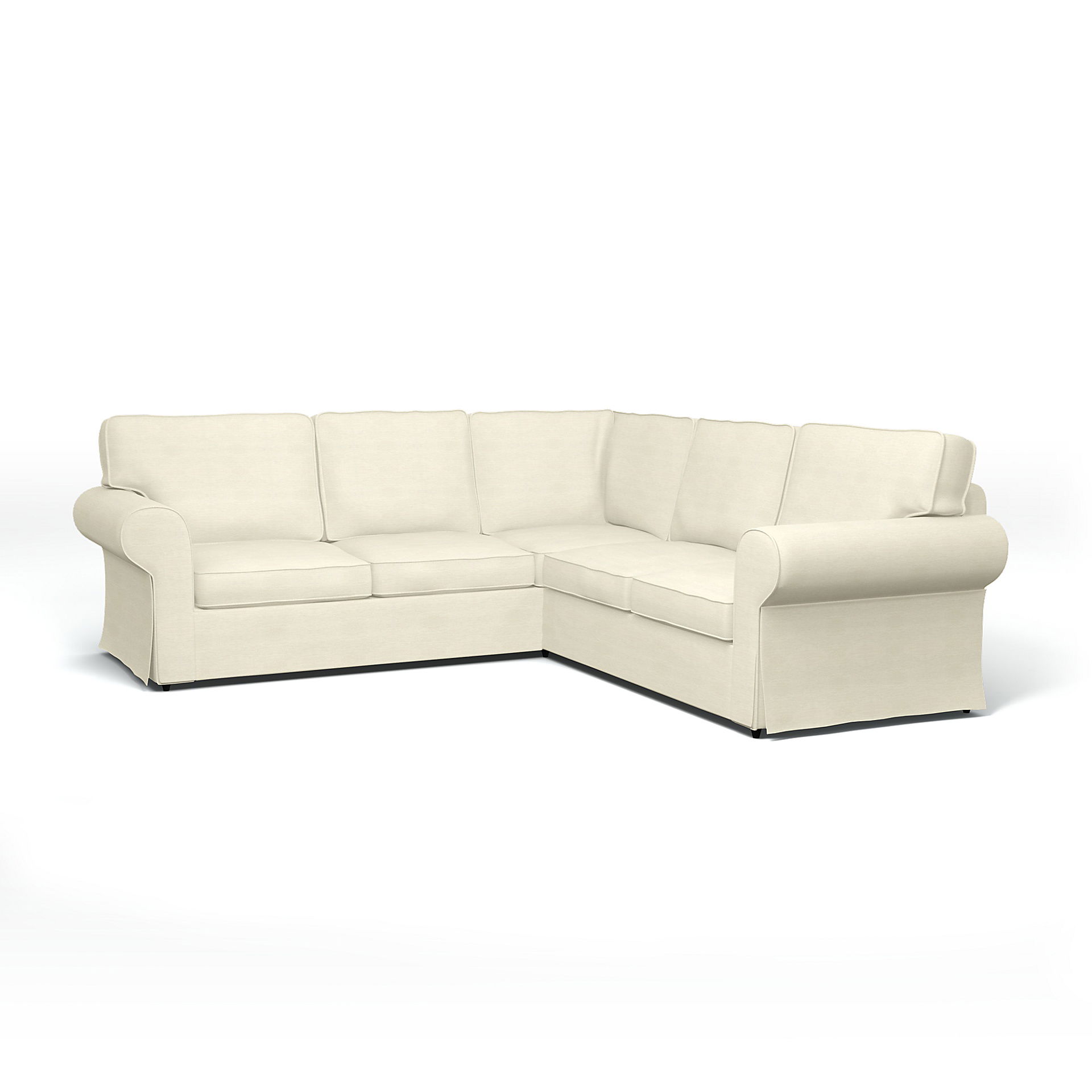 IKEA - Ektorp 4 Seater Corner Sofa Cover, Sand Beige, Cotton - Bemz