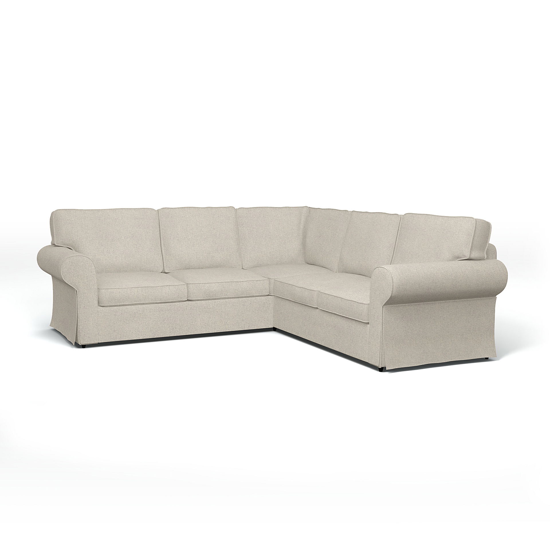 IKEA - Ektorp 4 Seater Corner Sofa Cover, Silver Grey, Cotton - Bemz
