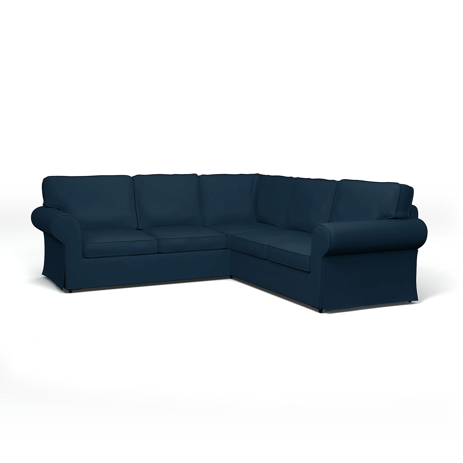 IKEA - Ektorp 4 Seater Corner Sofa Cover, Midnight, Velvet - Bemz