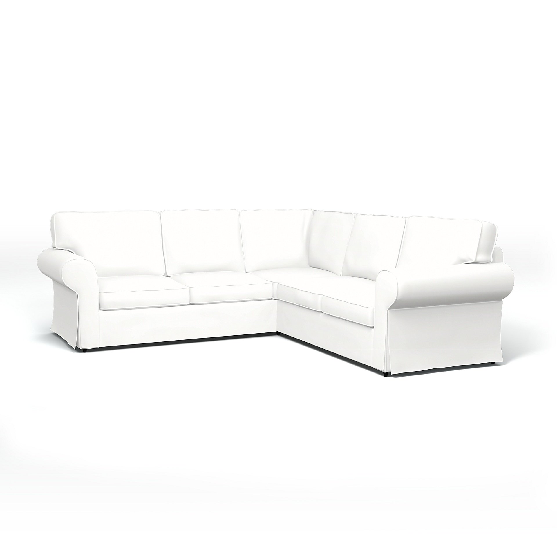 IKEA - Ektorp 4 Seater Corner Sofa Cover, Absolute White, Linen - Bemz