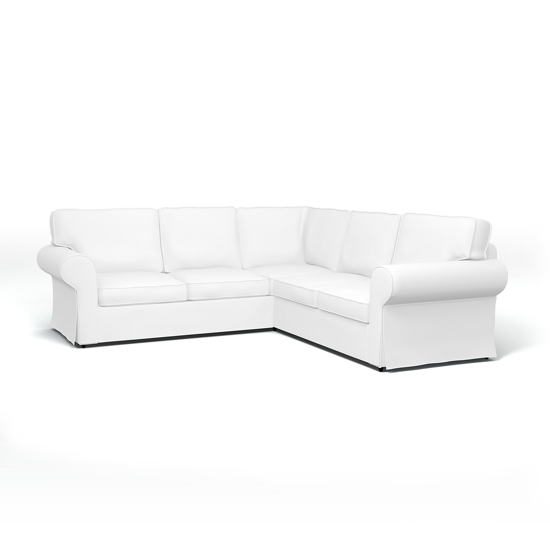 IKEA - Ektorp 4 Seater Corner Sofa Cover, Absolute White, Linen - Bemz