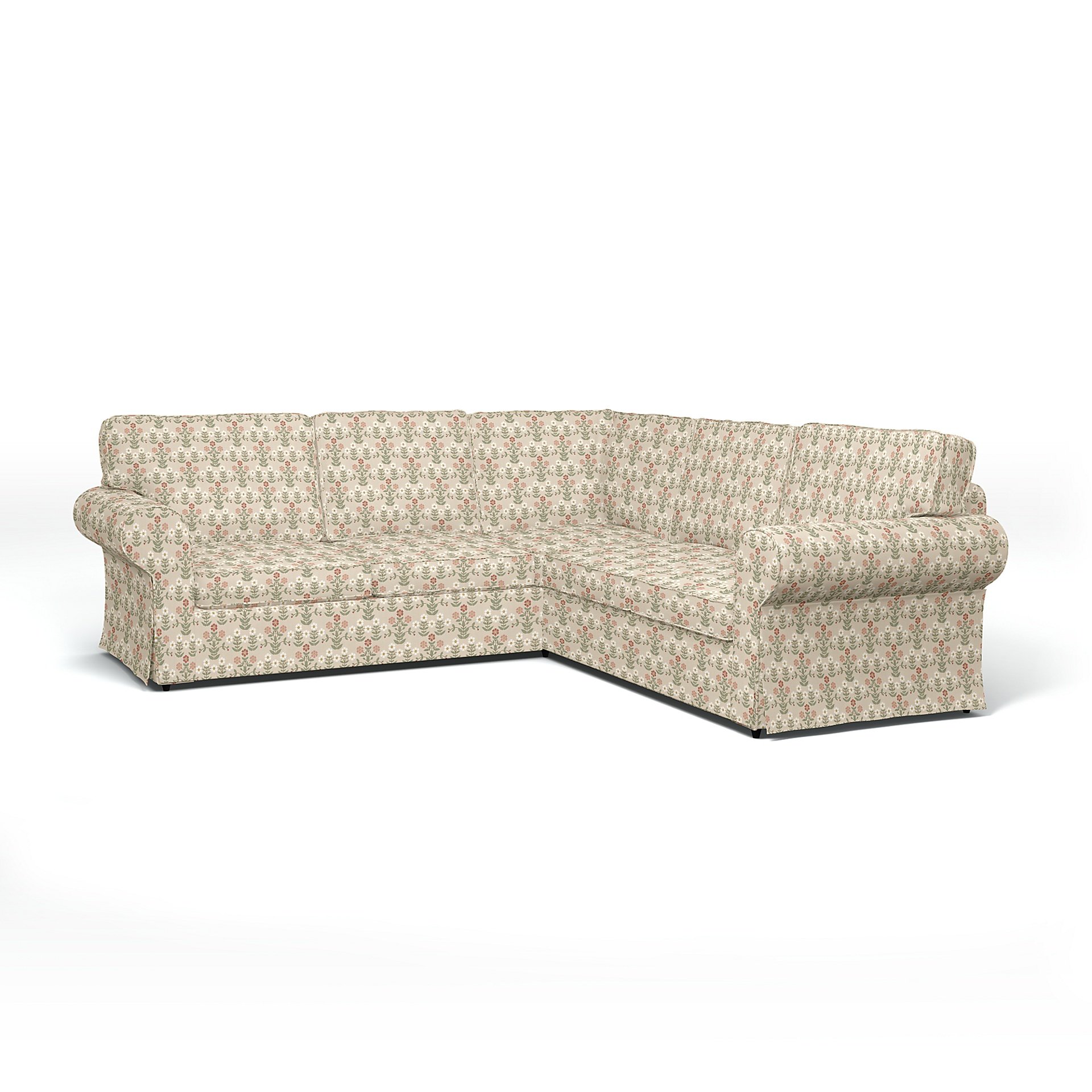 IKEA - Ektorp 4 Seater Corner Sofa Cover, Pink Sippor, BEMZ x BORASTAPETER COLLECTION - Bemz