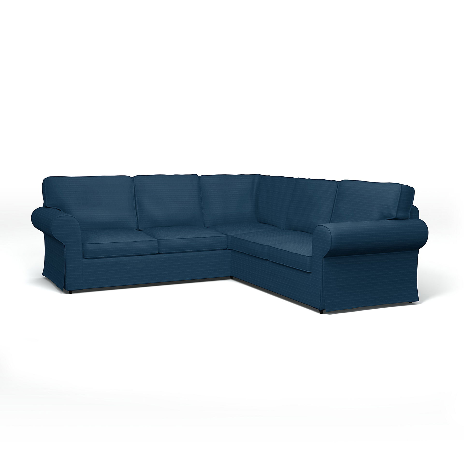 IKEA - Ektorp 4 Seater Corner Sofa Cover, Denim Blue, Velvet - Bemz
