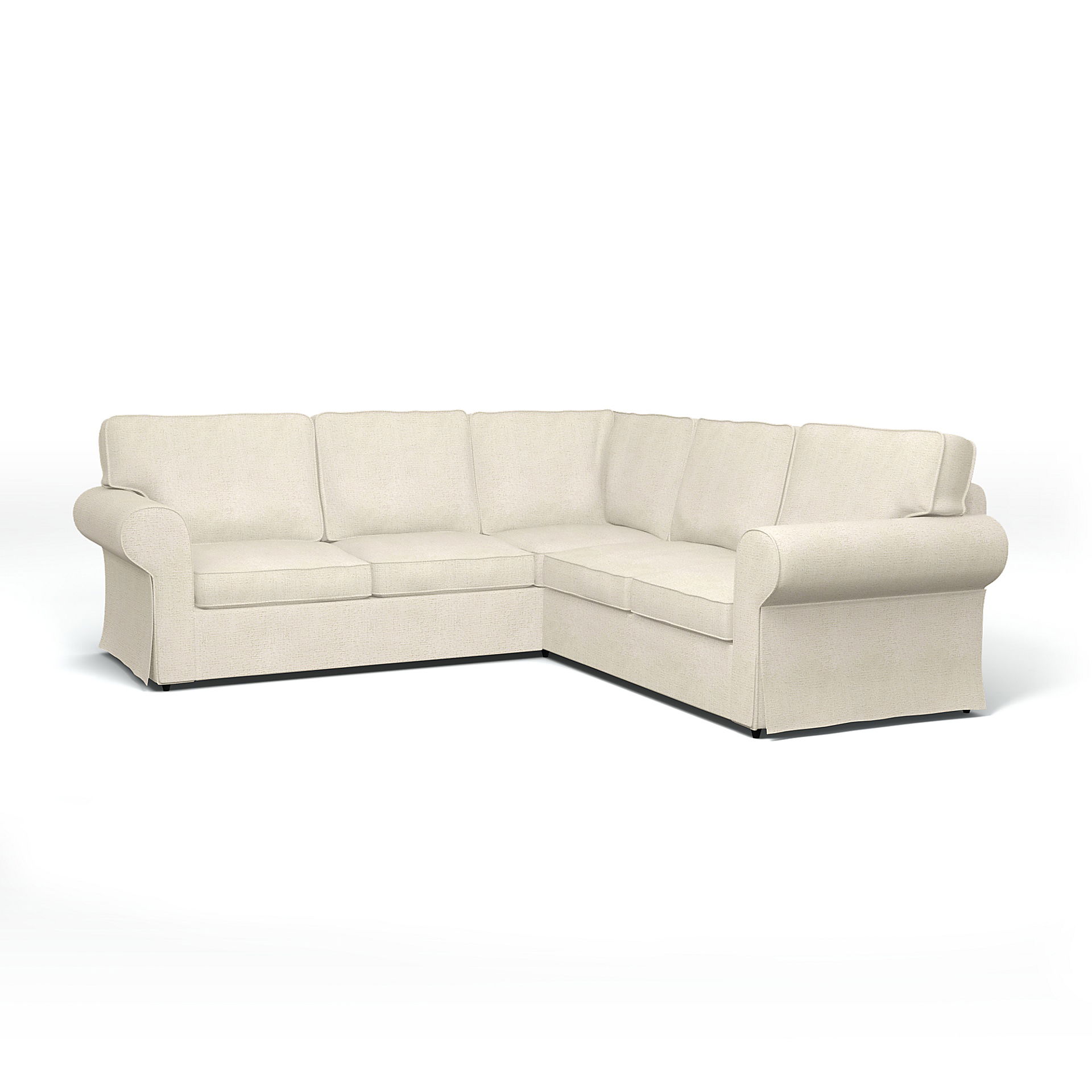 IKEA - Ektorp 4 Seater Corner Sofa Cover, Ecru, Bouclé & Texture - Bemz