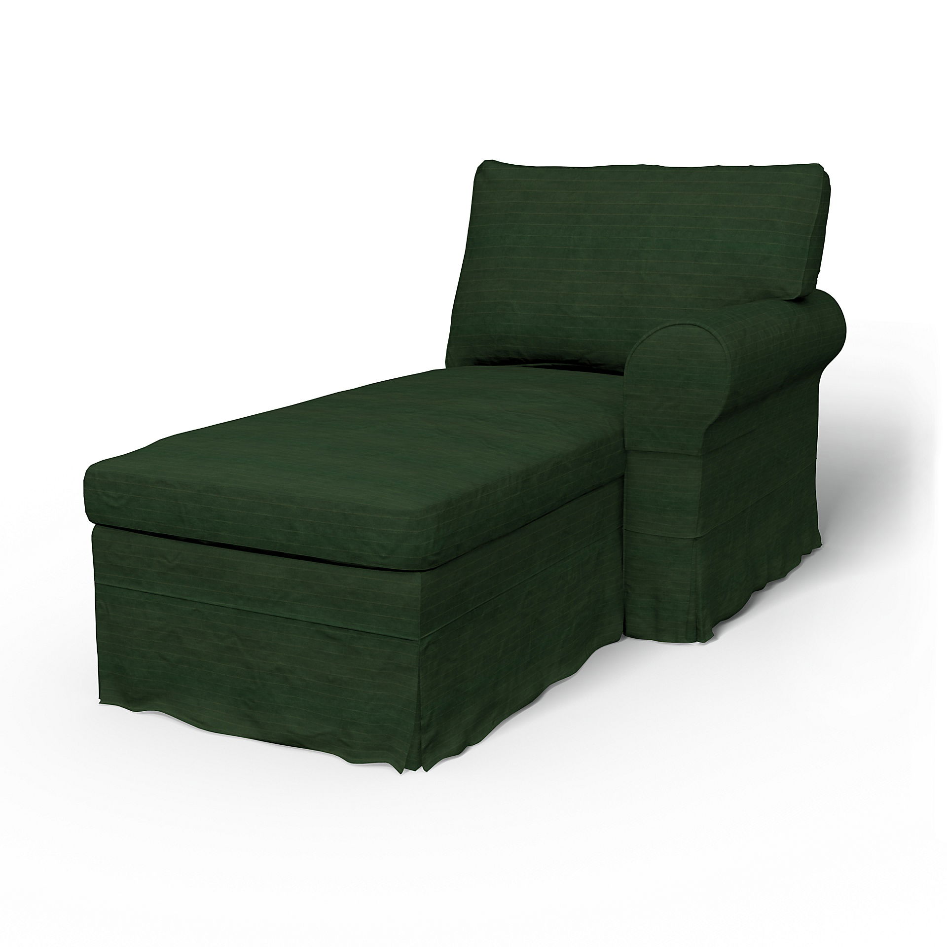 Bemz IKEA - Hoes voor chaise longue Ektorp met armleuning rechts, Deep Green, DE NATURES’ PALETTE COLLECTION VAN 