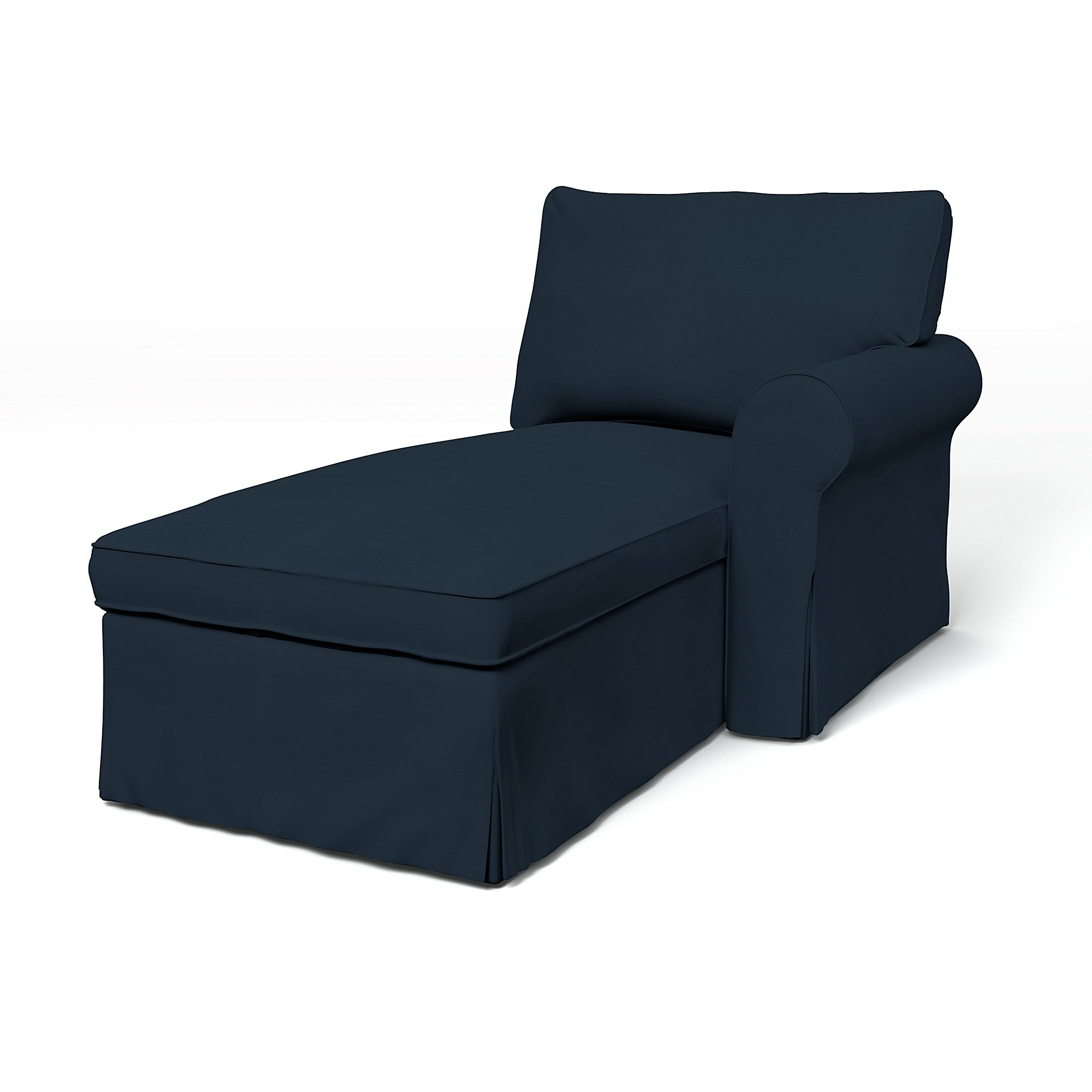IKEA - Ektorp Chaise with Right Armrest Cover, Navy Blue, Cotton - Bemz