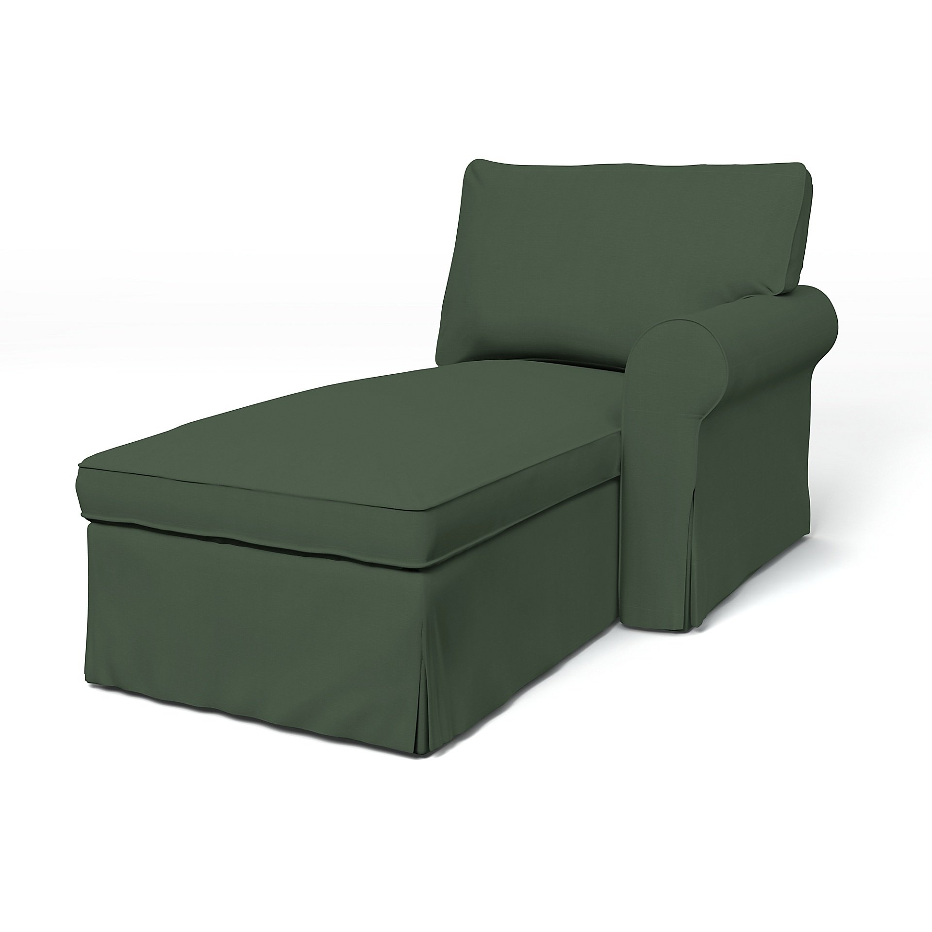 IKEA - Ektorp Chaise with Right Armrest Cover, Thyme, Cotton - Bemz