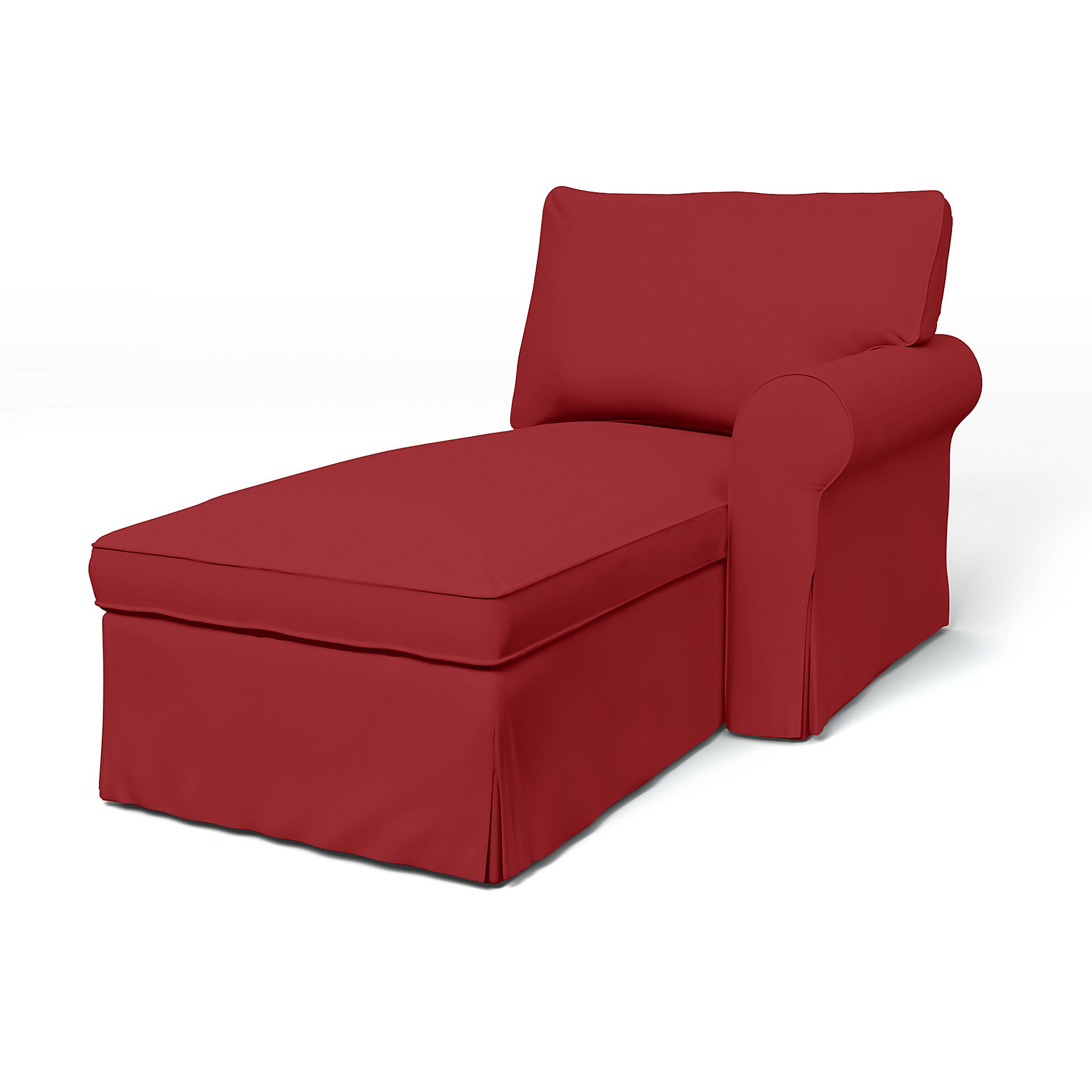 IKEA - Ektorp Chaise with Right Armrest Cover, Scarlet Red, Cotton - Bemz