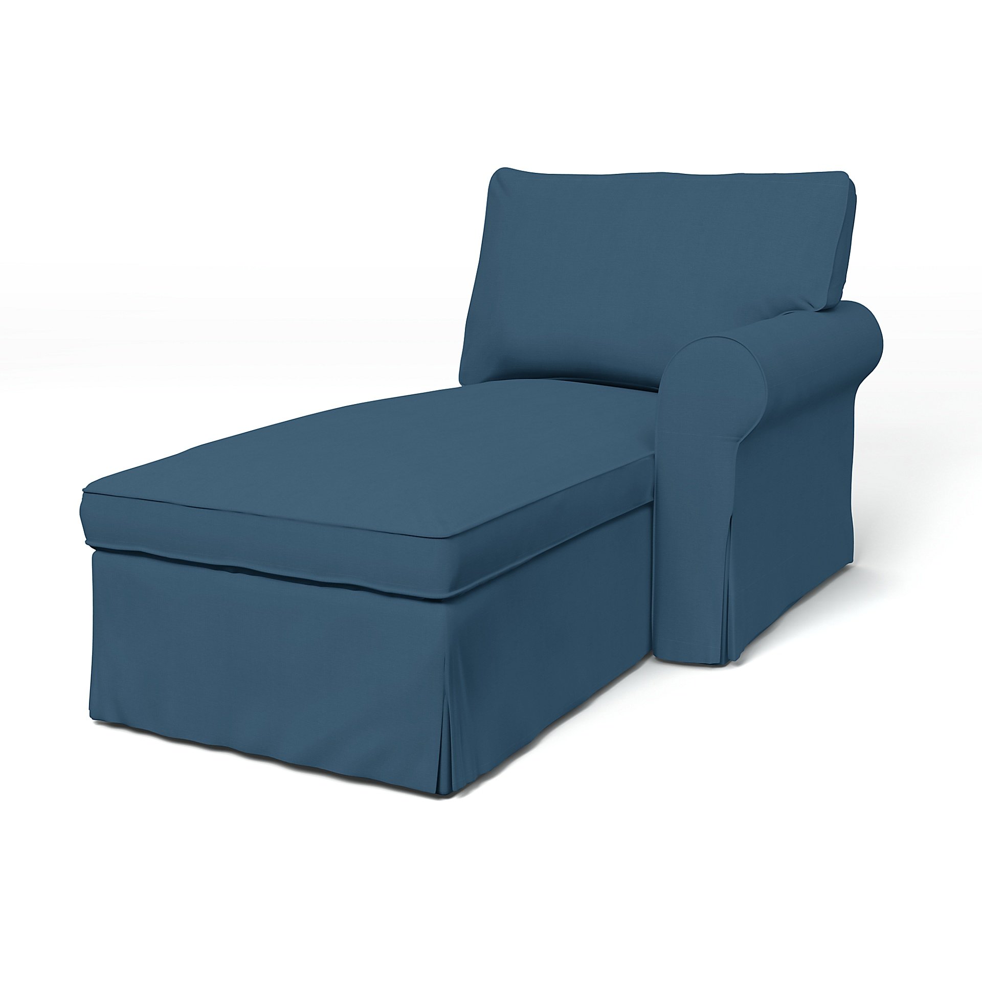 IKEA - Ektorp Chaise with Right Armrest Cover, Real Teal, Cotton - Bemz