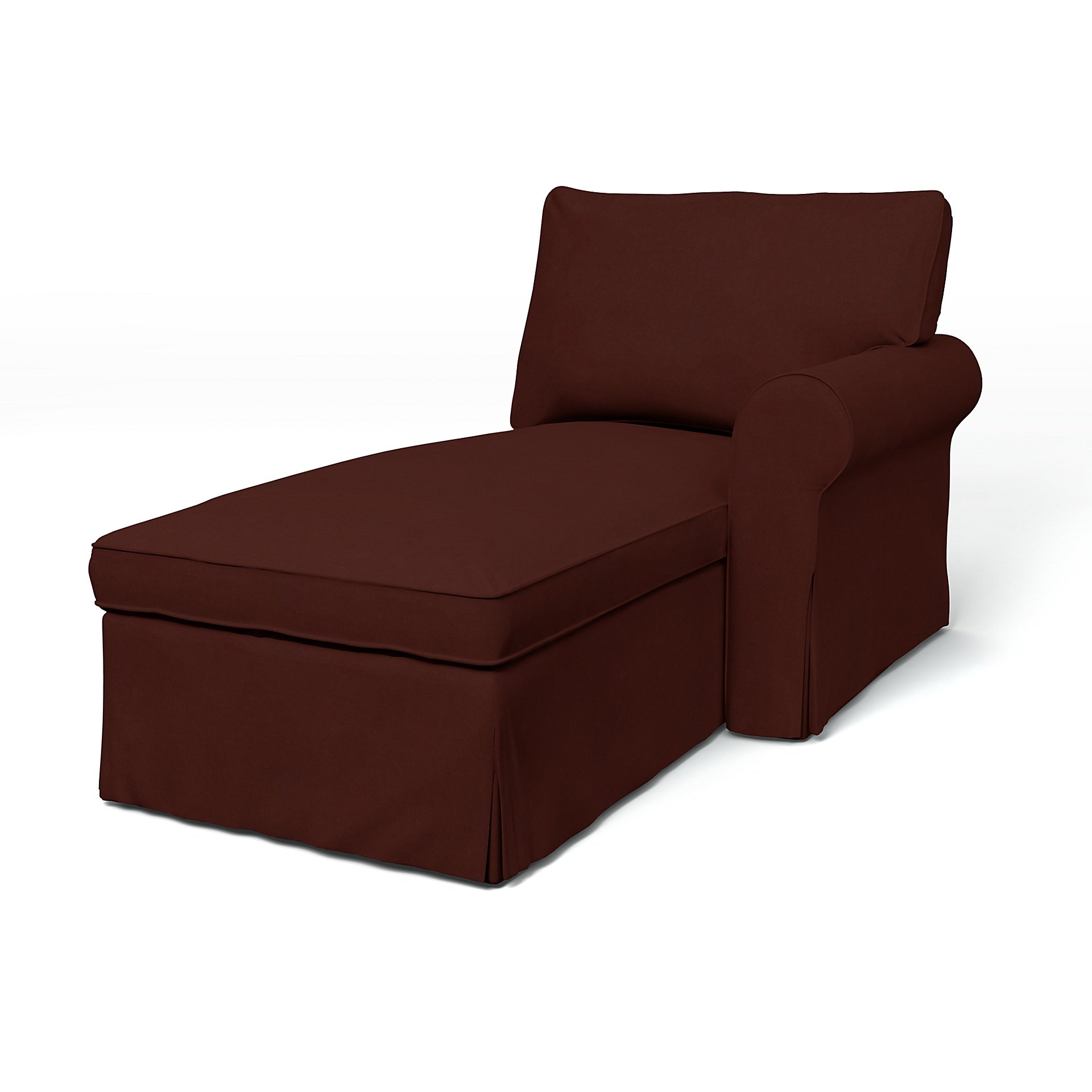IKEA - Ektorp Chaise with Right Armrest Cover, Ground Coffee, Velvet - Bemz