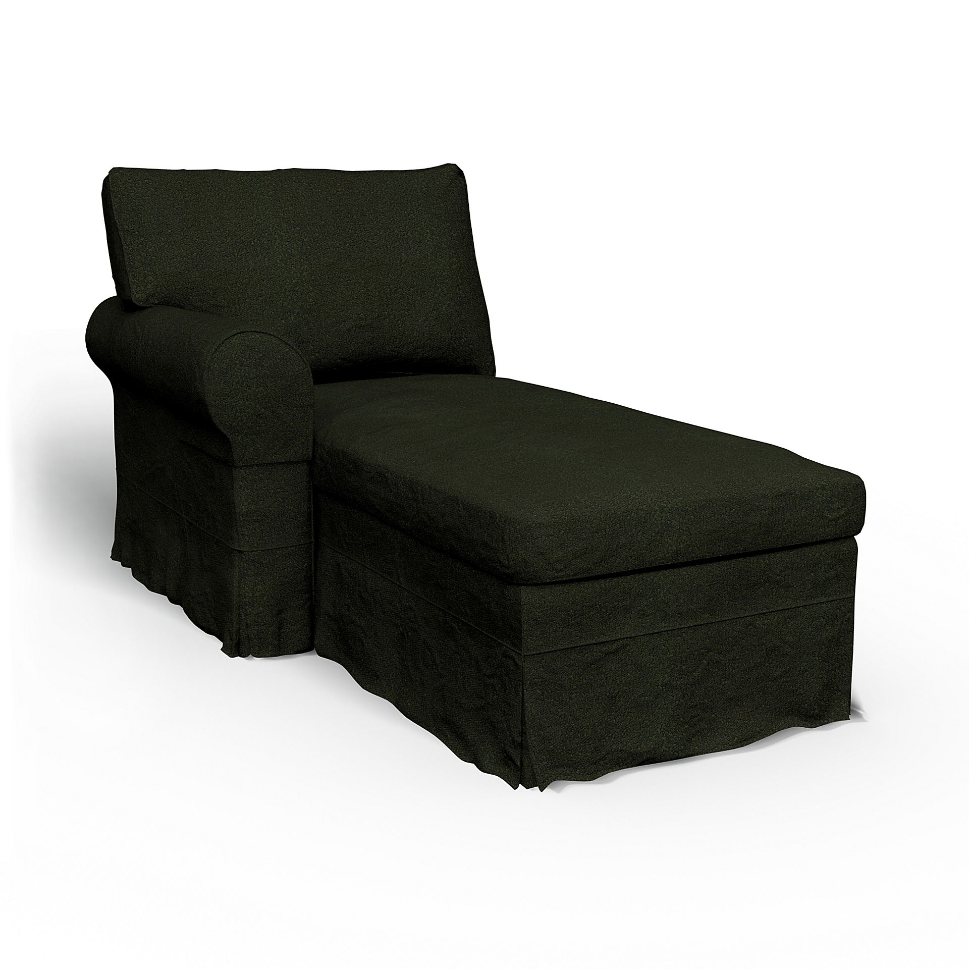 Bemz IKEA - Hoes voor chaise longue Ektorp met armleuning links, Dark Moss Green, DE NATURES’ PALETTE COLLECTION VAN 