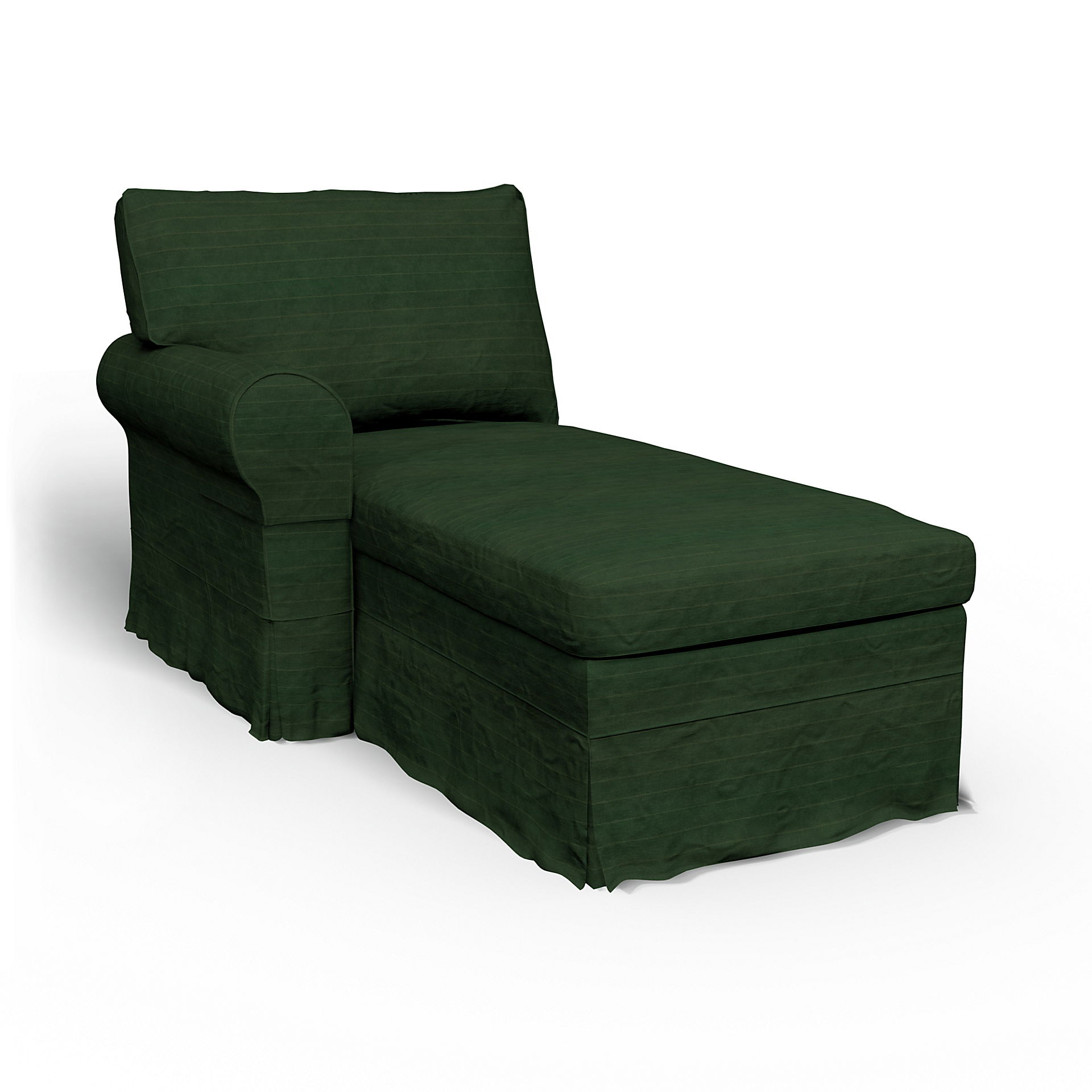 Bemz IKEA - Hoes voor chaise longue Ektorp met armleuning links, Deep Green, DE NATURES’ PALETTE COLLECTION VAN 