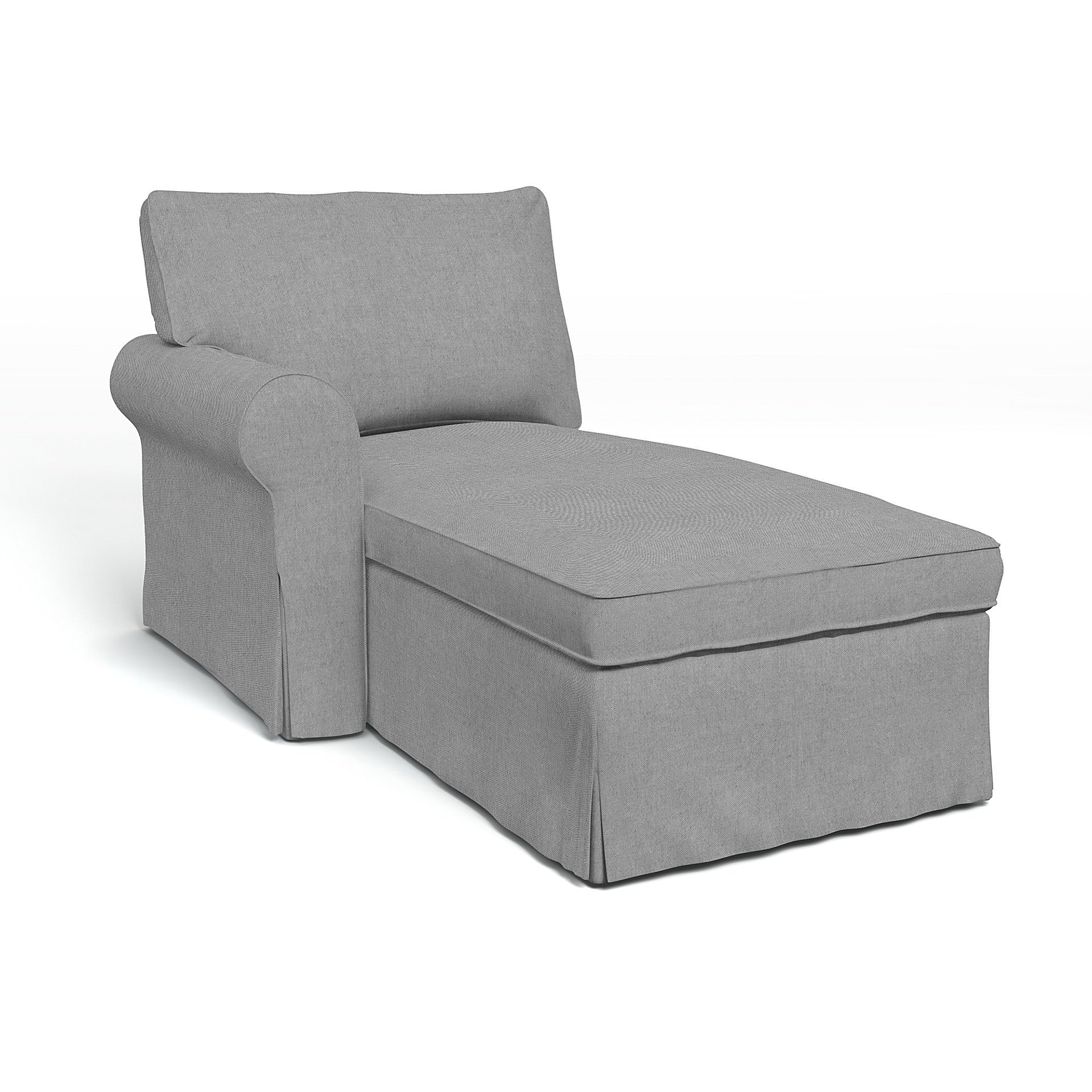 IKEA - Ektorp Chaise with Left Armrest Cover, Graphite, Linen - Bemz