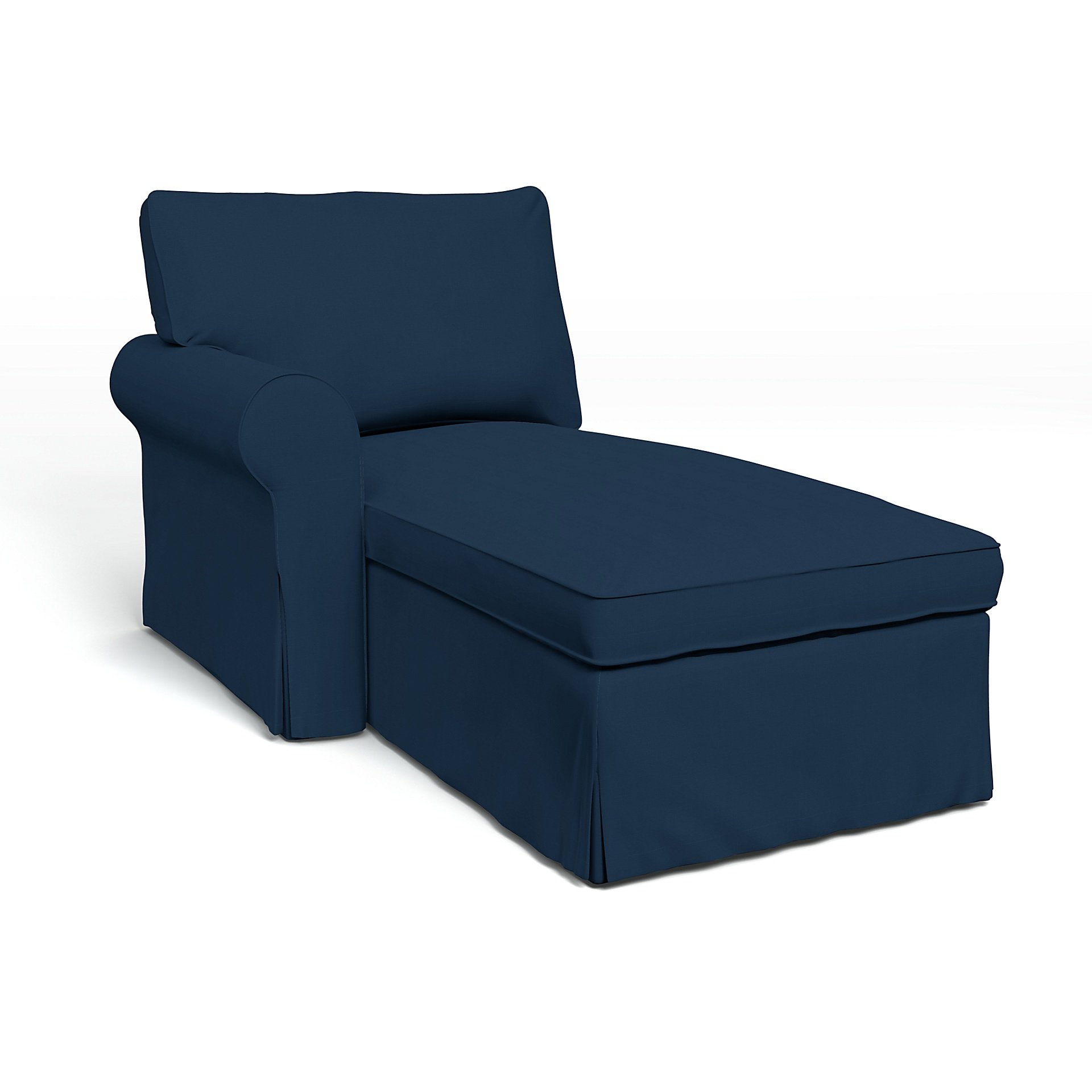 IKEA - Ektorp Chaise with Left Armrest Cover, Deep Navy Blue, Cotton - Bemz