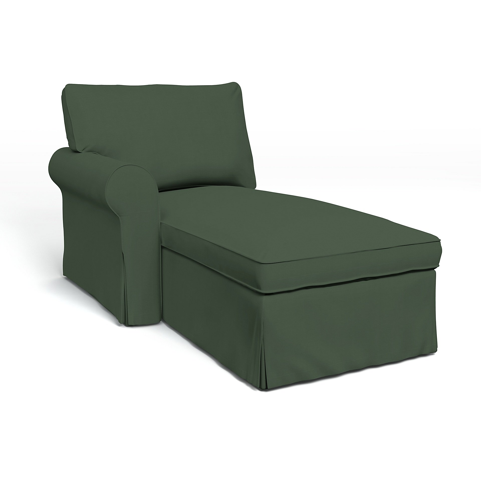 IKEA - Ektorp Chaise with Left Armrest Cover, Thyme, Cotton - Bemz