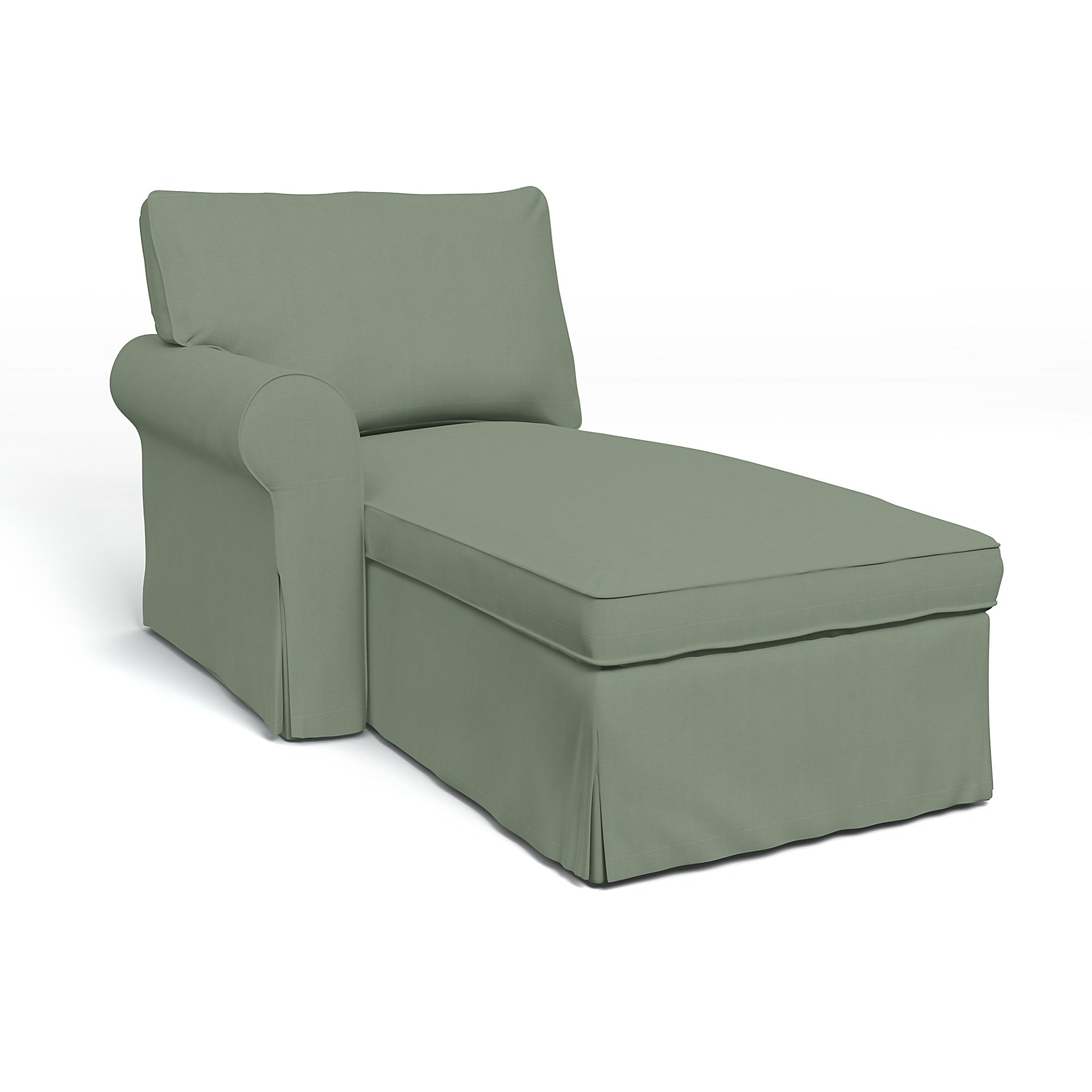 IKEA - Ektorp Chaise with Left Armrest Cover, Seagrass, Cotton - Bemz