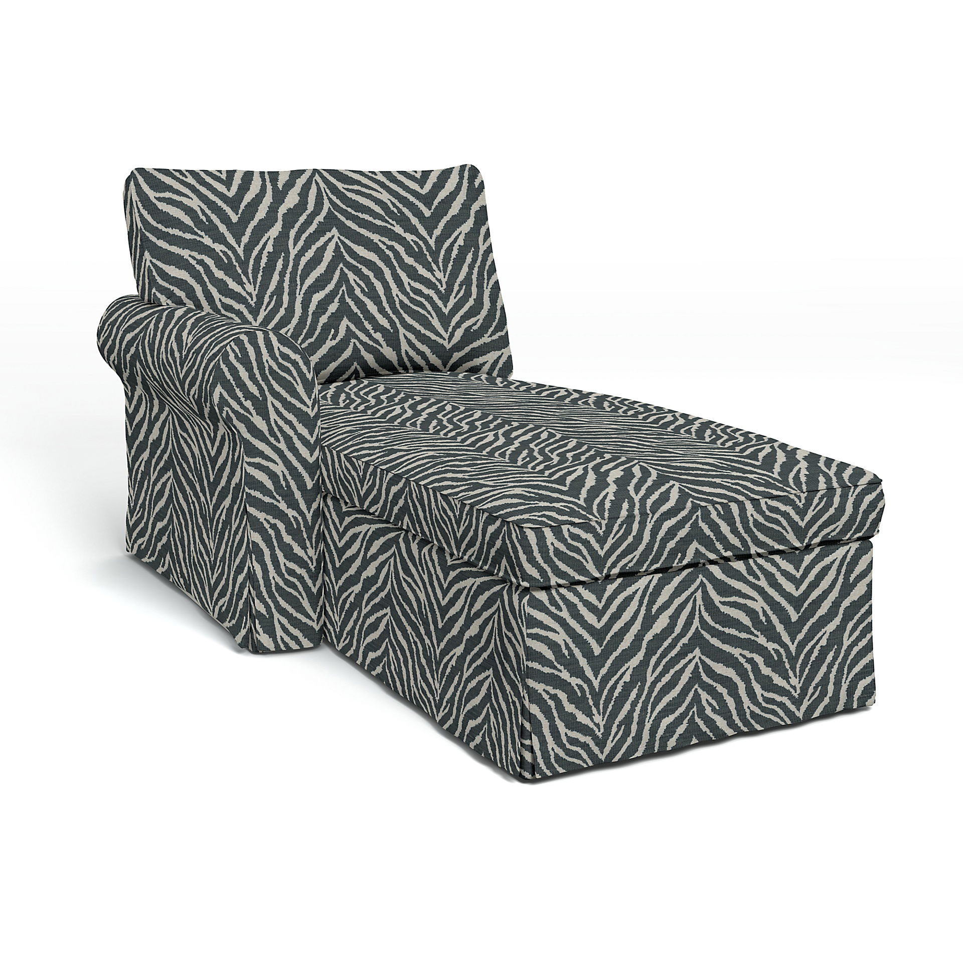 Bemz IKEA - Hoes voor chaise longue Ektorp met armleuning links, Black/White, DE NATURES’ PALETTE COLLECTION VAN 