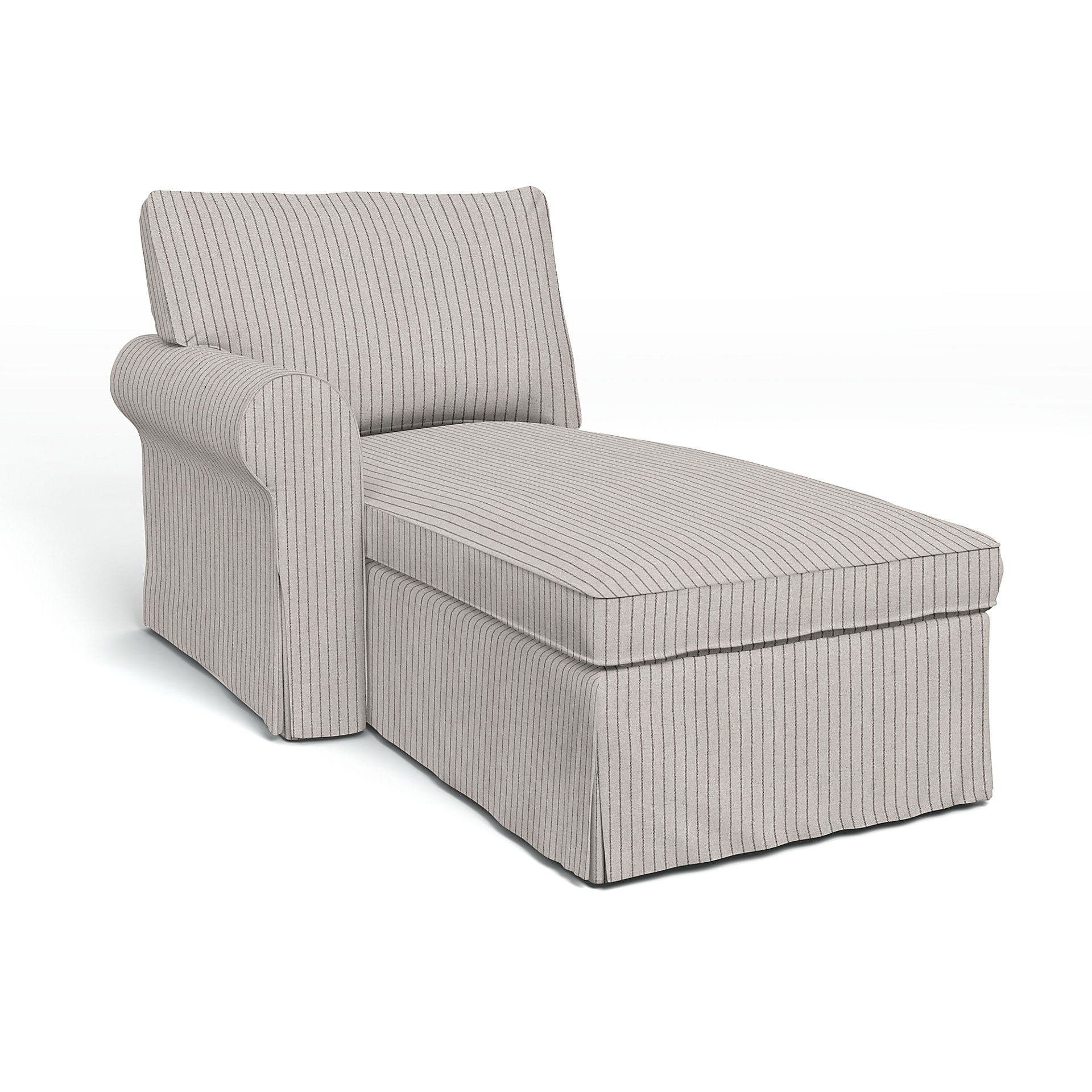 IKEA - Housse de méridienne Ektorp, accoudoir à gauche, Silver Grey, Conscious - Bemz