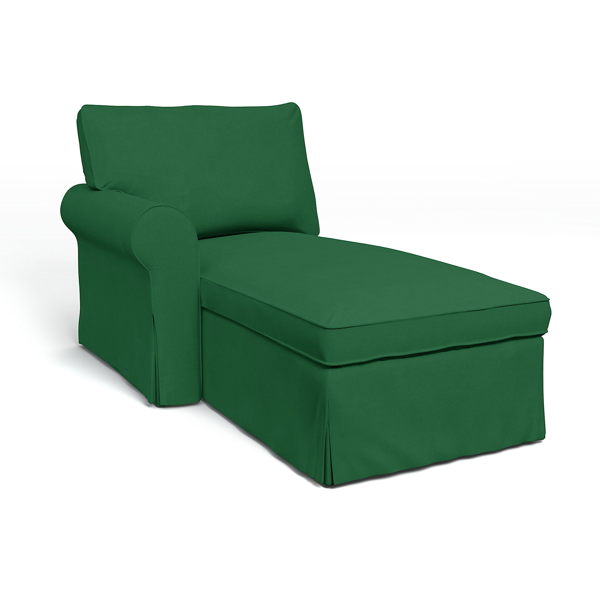 IKEA - Överdrag till Ektorp schäslong med vänster armstöd, Abundant Green, Sammet - Bemz