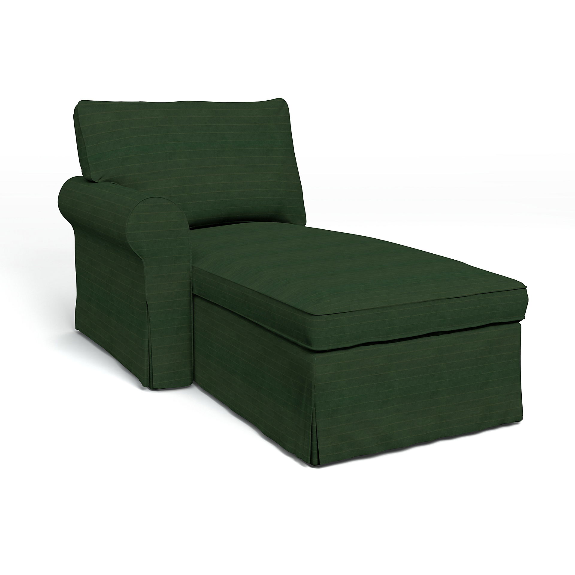 Bemz IKEA - Hoes voor chaise longue Ektorp met armleuning links, Deep Green, DE NATURES’ PALETTE COLLECTION VAN 