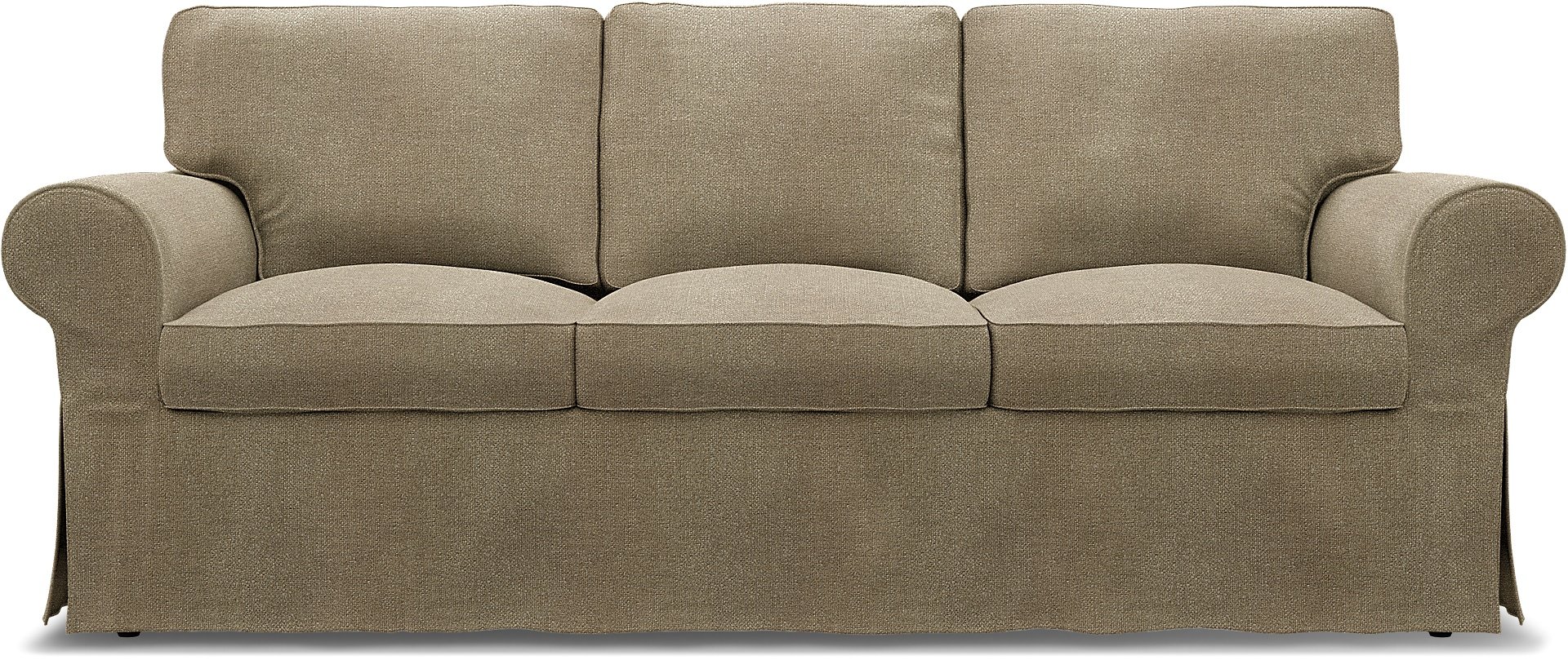 IKEA - Ektorp 3 Seater Sofa Bed Cover, Pebble, Boucle & Texture - Bemz