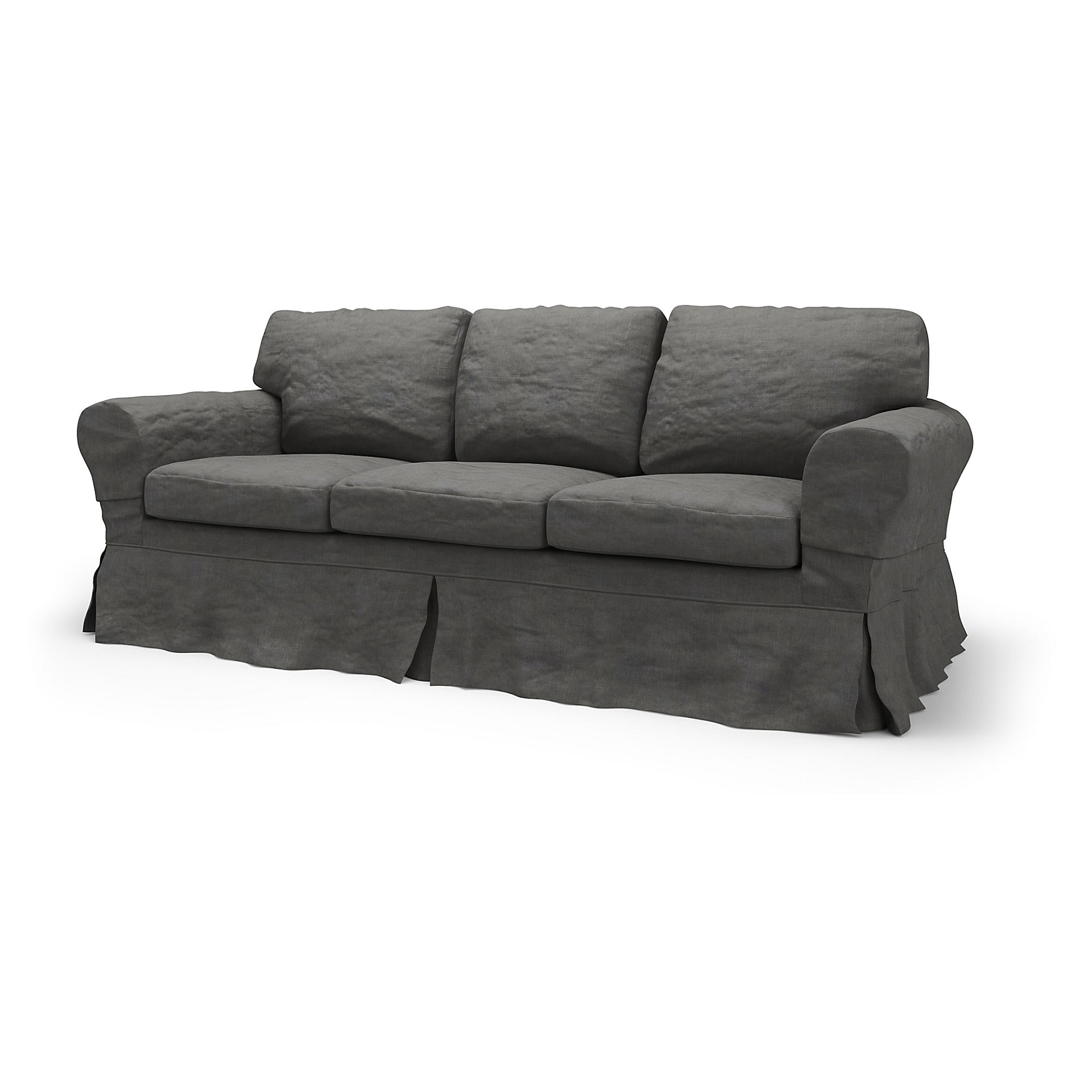 IKEA - Ektorp 3 Seater Sofa Bed Cover, Espresso, Linen - Bemz
