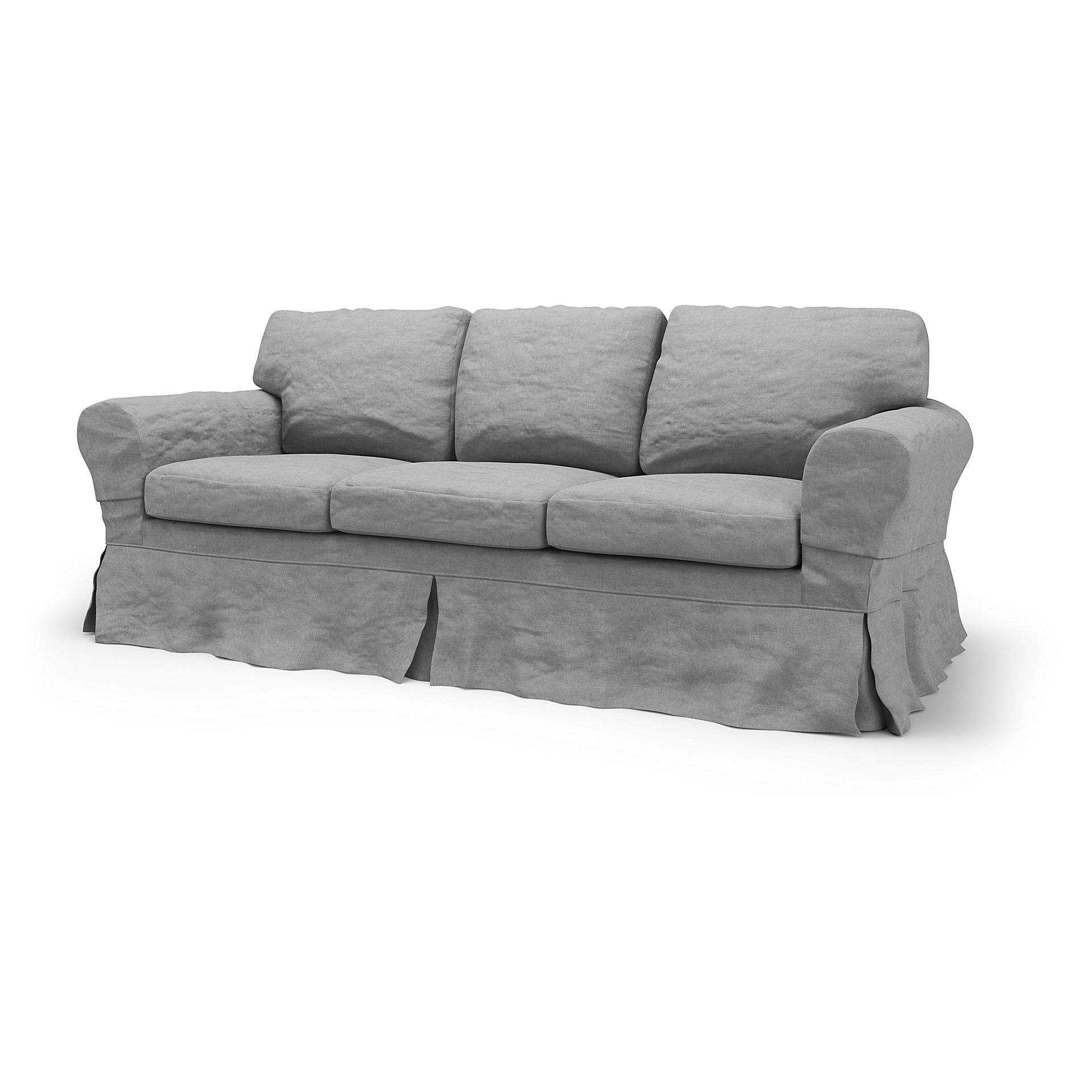 IKEA - Ektorp 3 Seater Sofa Bed Cover, Graphite, Linen - Bemz
