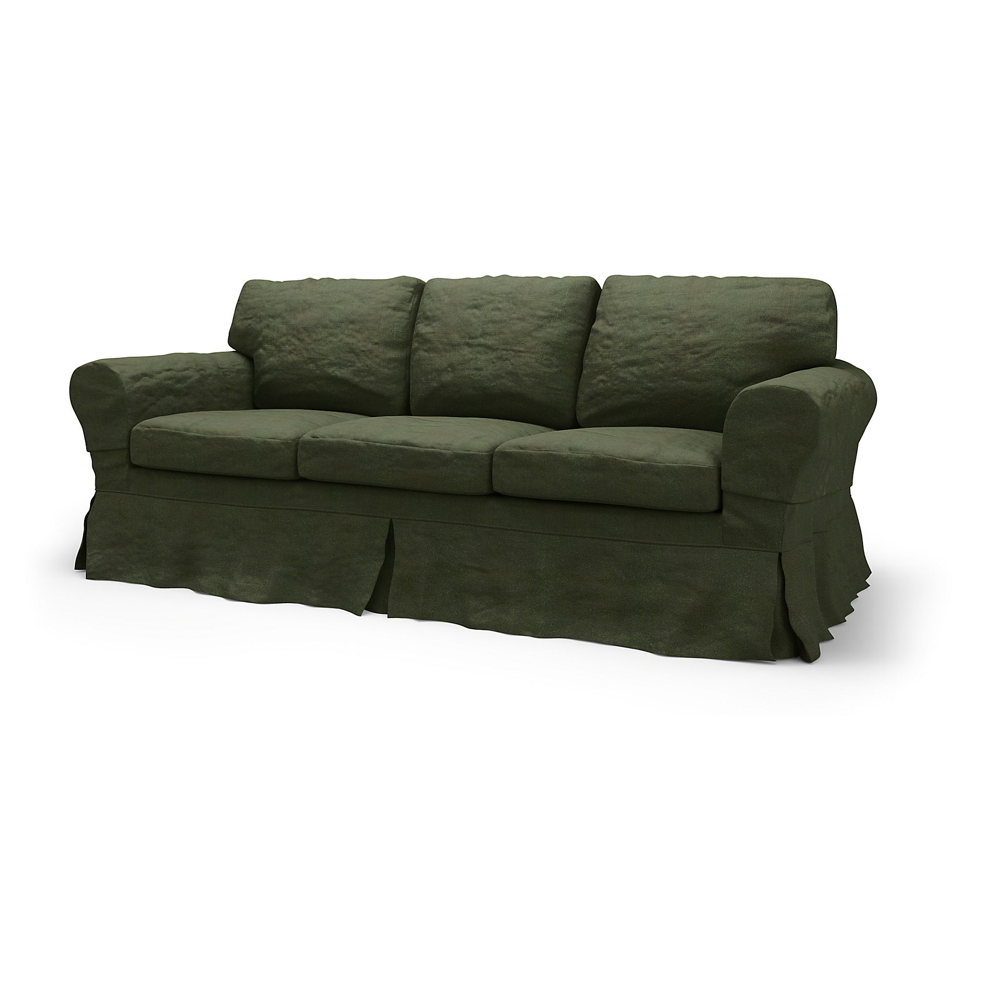 Bemz IKEA - Hoes voor 3-zitsslaapbank Ektorp, Dark Moss Green, DE NATURES’ PALETTE COLLECTION VAN 