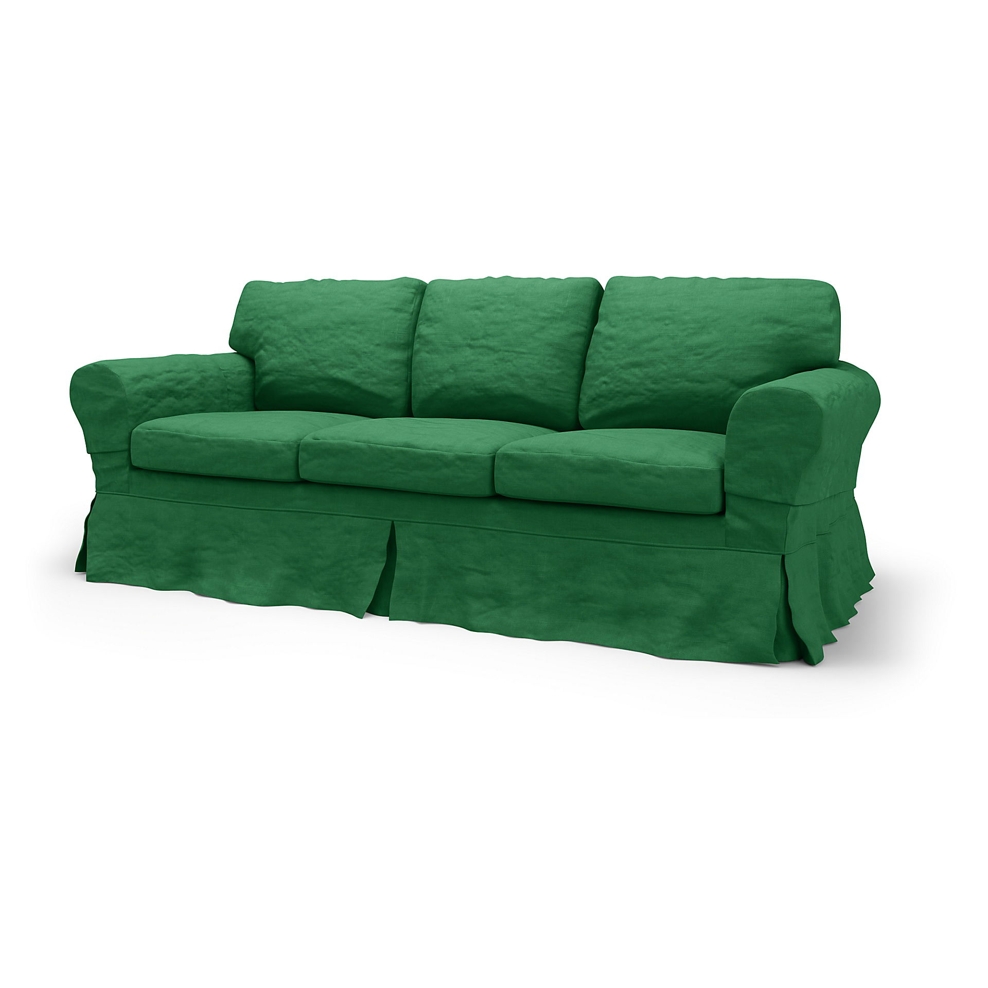IKEA - Ektorp 3 Seater Sofa Bed Cover, Abundant Green, Velvet - Bemz