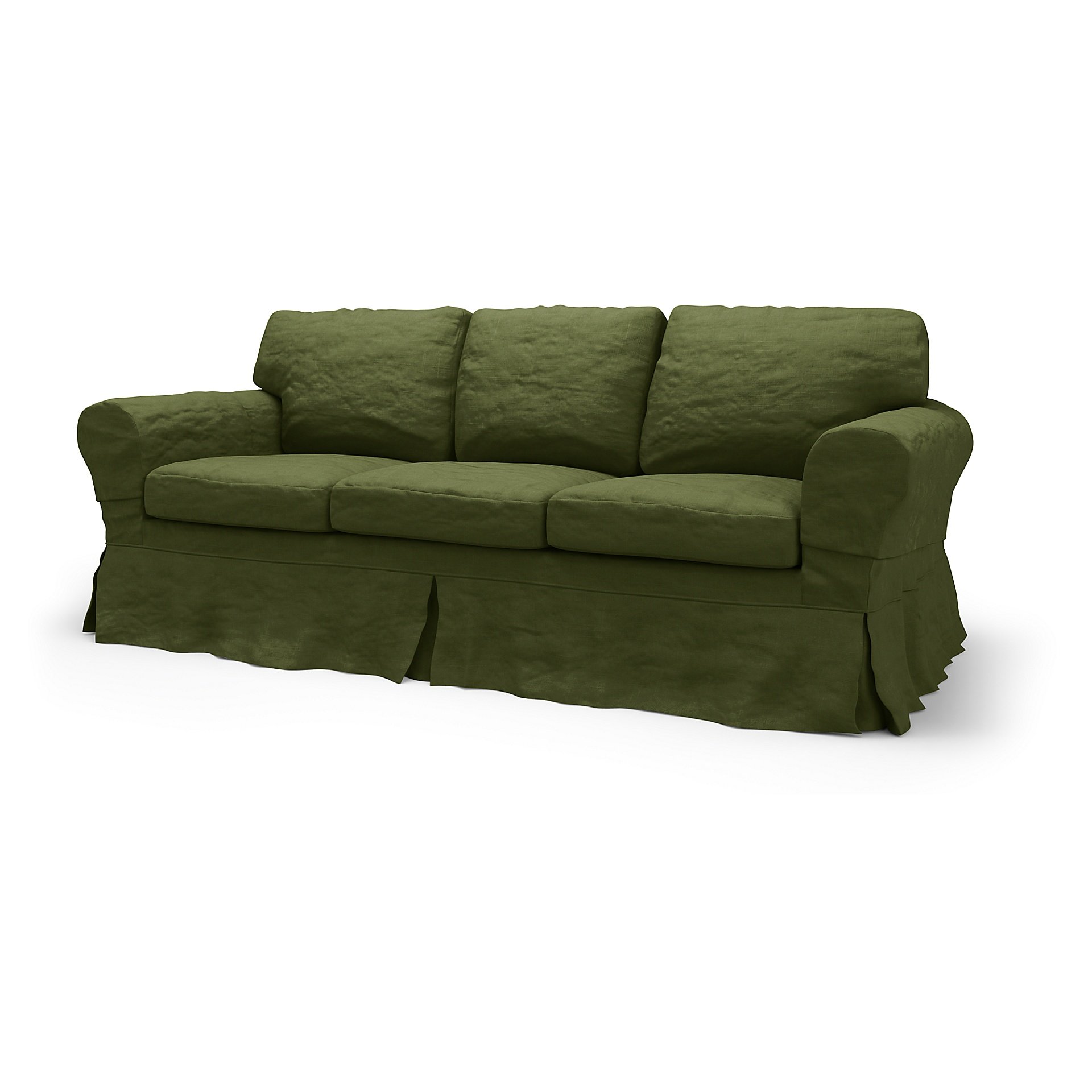 IKEA - Ektorp 3 Seater Sofa Bed Cover, Moss, Velvet - Bemz