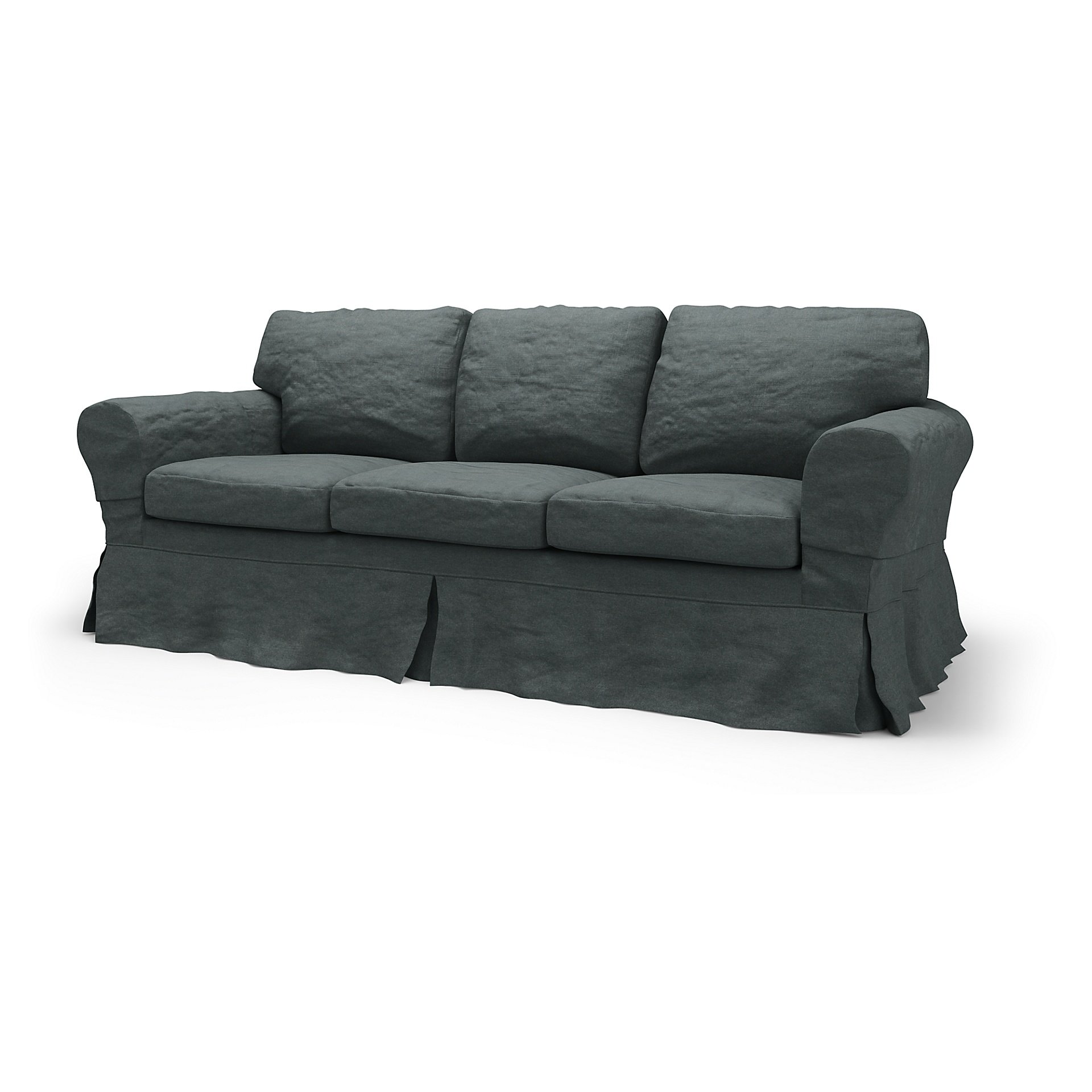 IKEA - Ektorp 3 Seater Sofa Bed Cover, Stone, Wool - Bemz