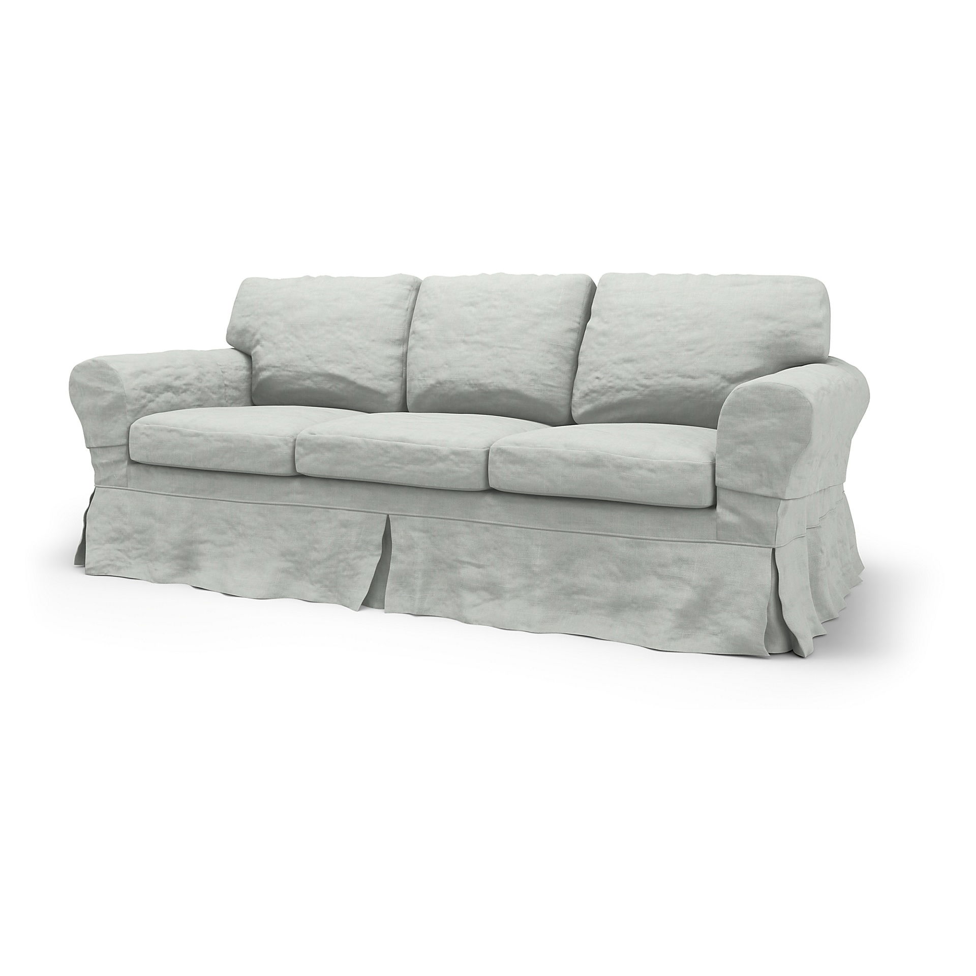 IKEA - Ektorp 3 Seater Sofa Bed Cover, Silver Grey, Linen - Bemz