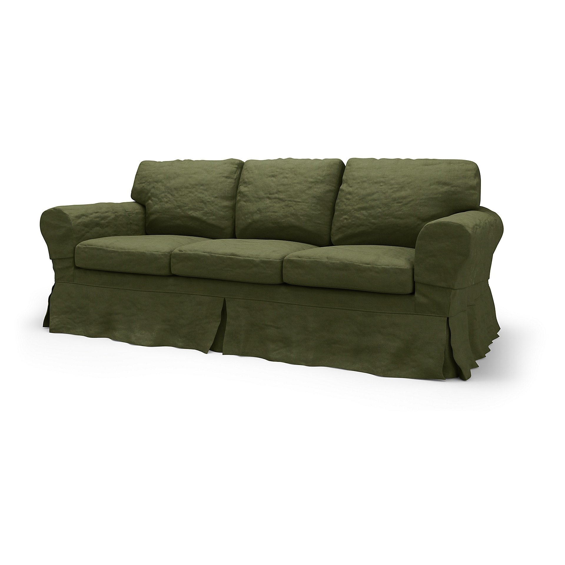 IKEA - Ektorp 3 Seater Sofa Bed Cover, Moss Green, Velvet - Bemz