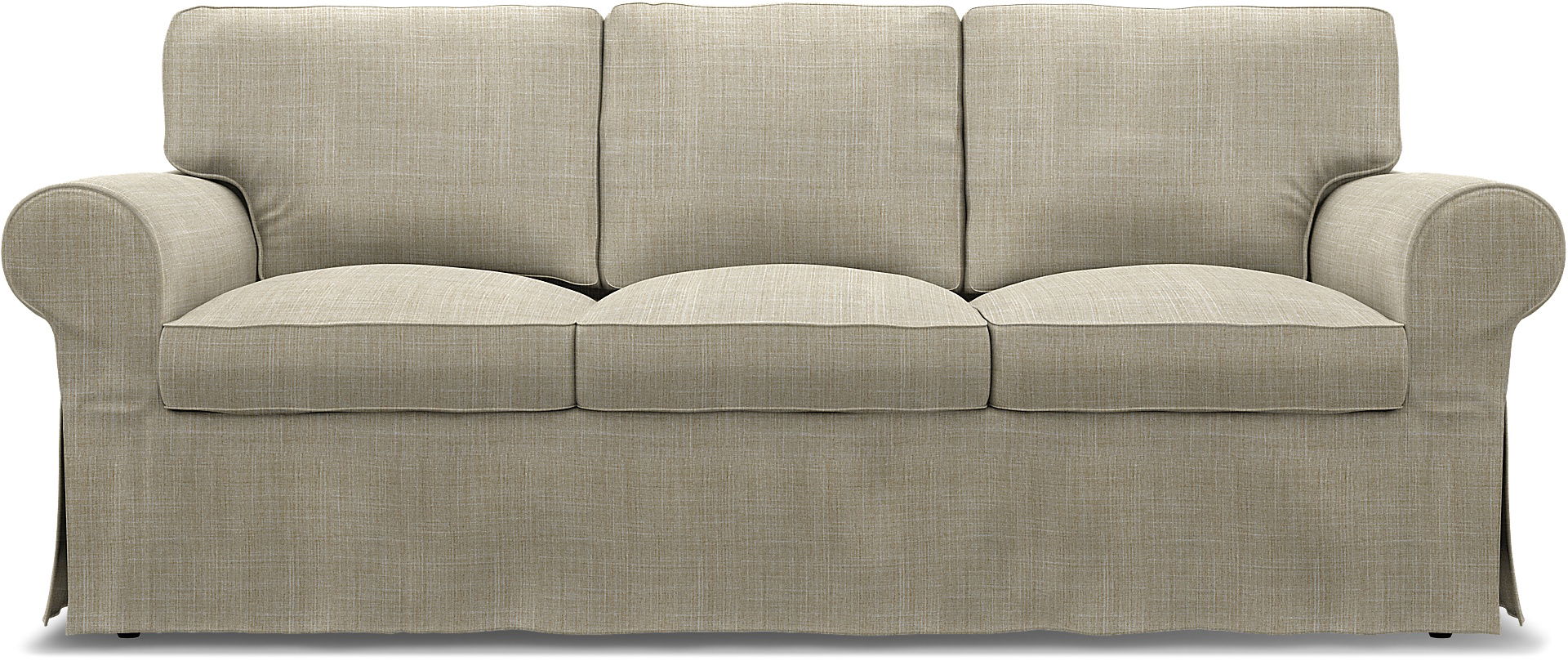 IKEA - Ektorp 3 Seater Sofa Bed Cover, Sand Beige, Bouclé & Texture - Bemz