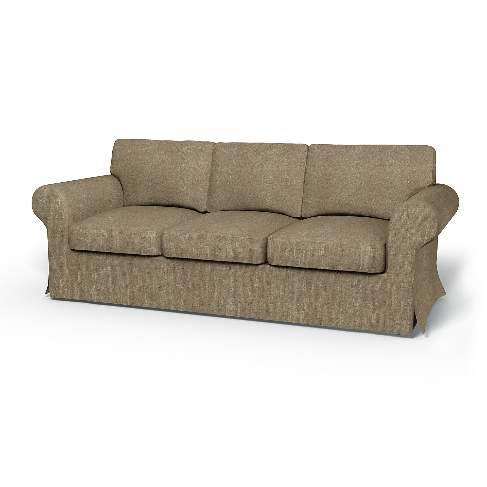 IKEA - Ektorp 3 Seater Sofa Bed Cover, Pebble, Boucle & Texture - Bemz