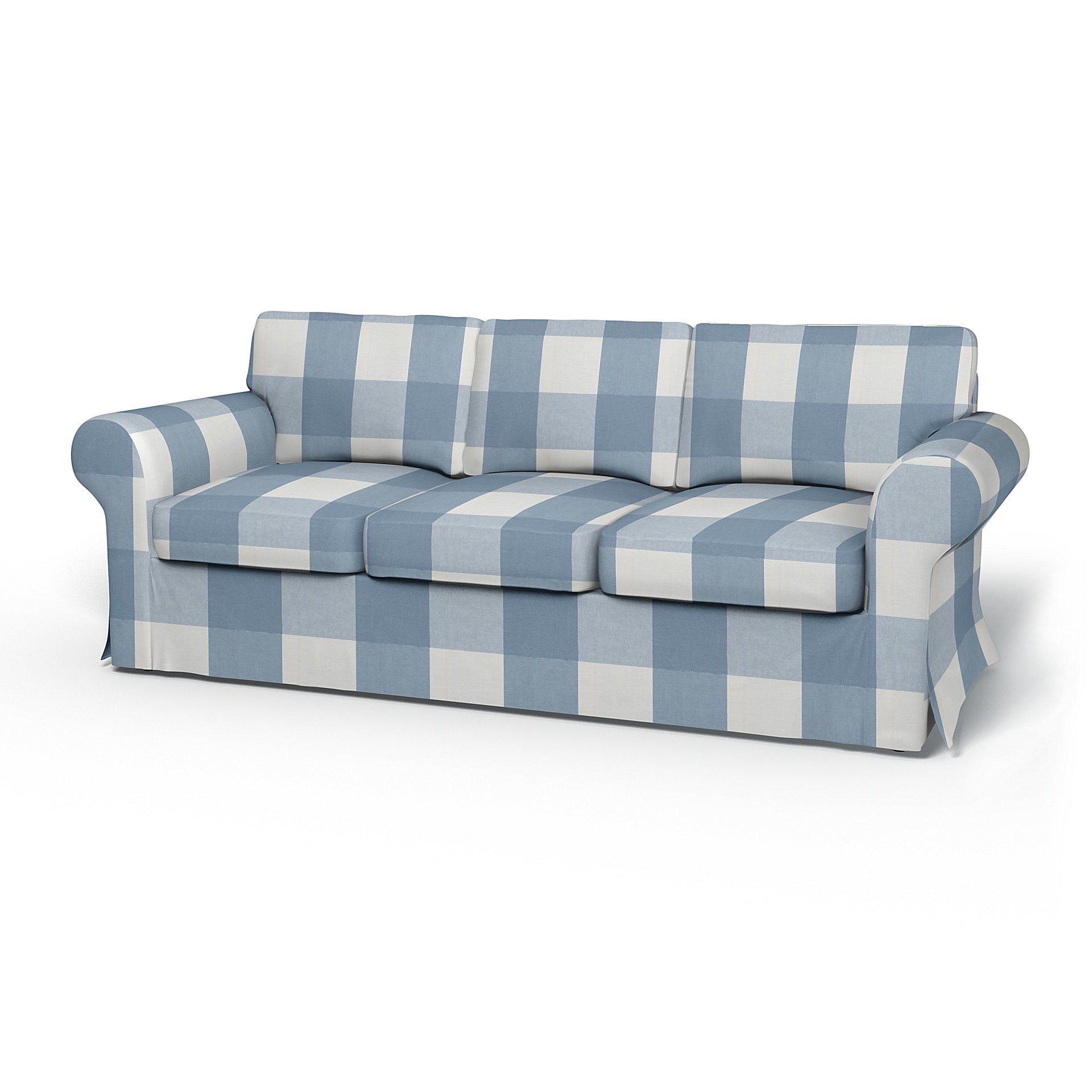IKEA - Ektorp 3 Seater Sofa Bed Cover, Sky Blue, Linen - Bemz