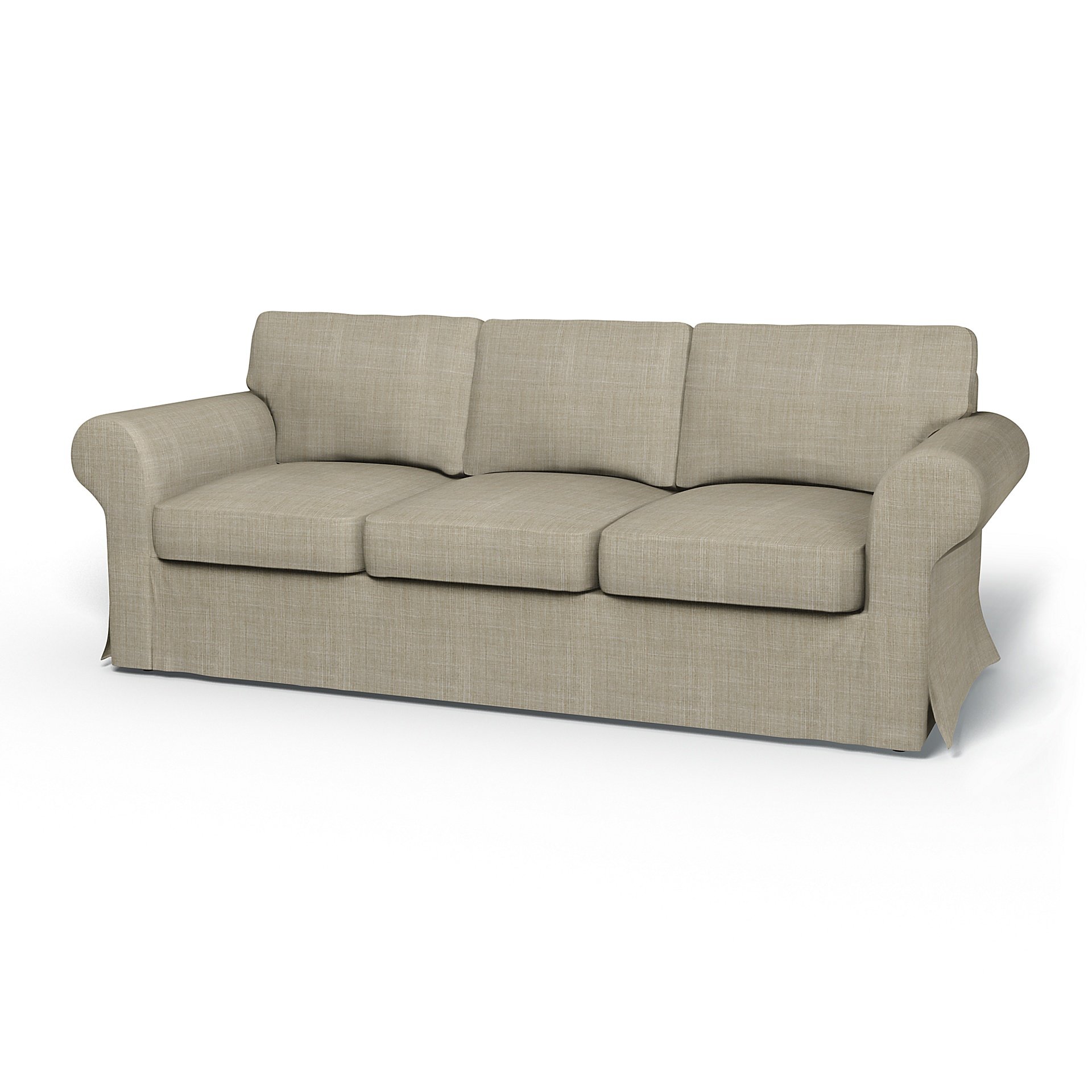 IKEA - Ektorp 3 Seater Sofa Bed Cover, Sand Beige, Boucle & Texture - Bemz