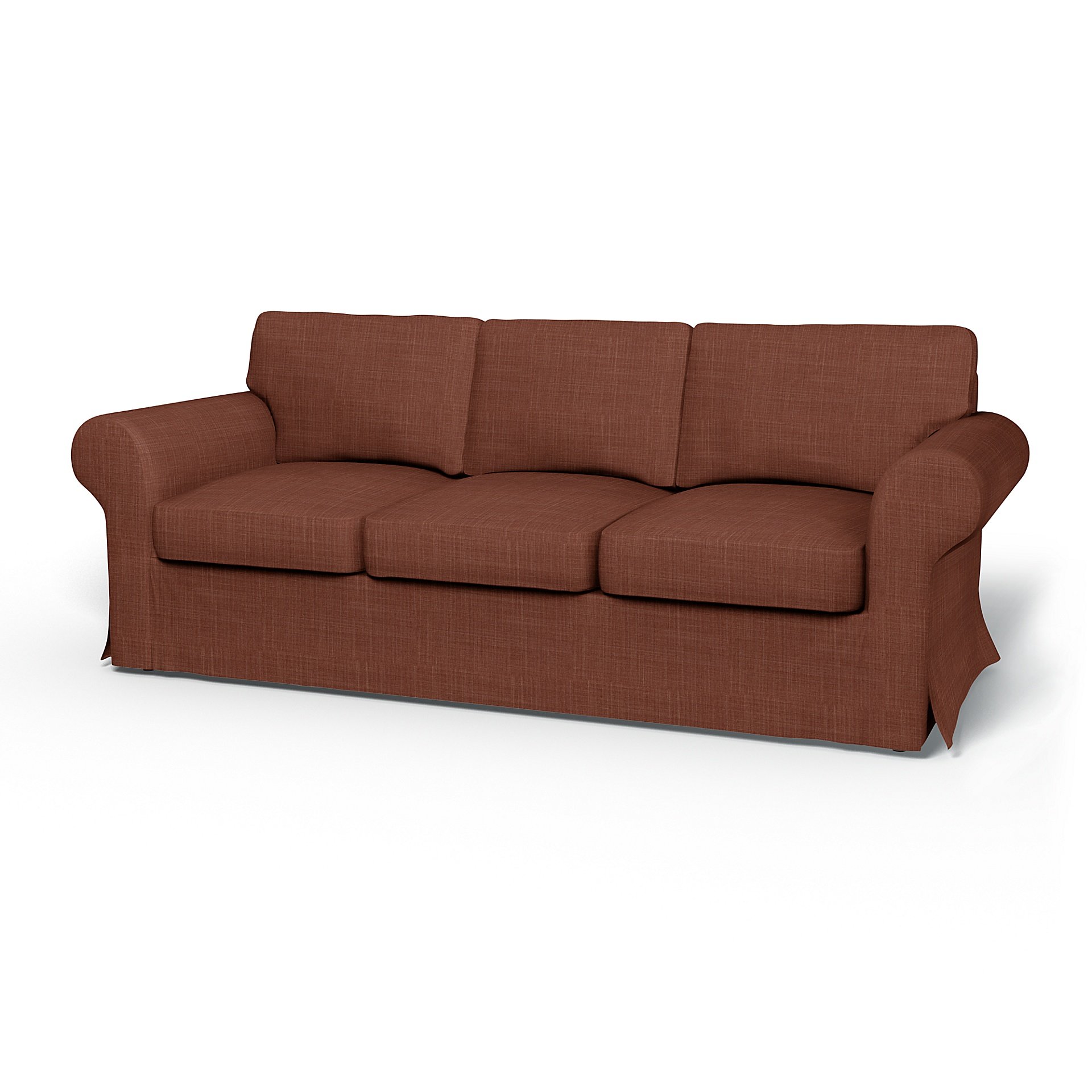 IKEA - Ektorp 3 Seater Sofa Bed Cover, Rust, Boucle & Texture - Bemz