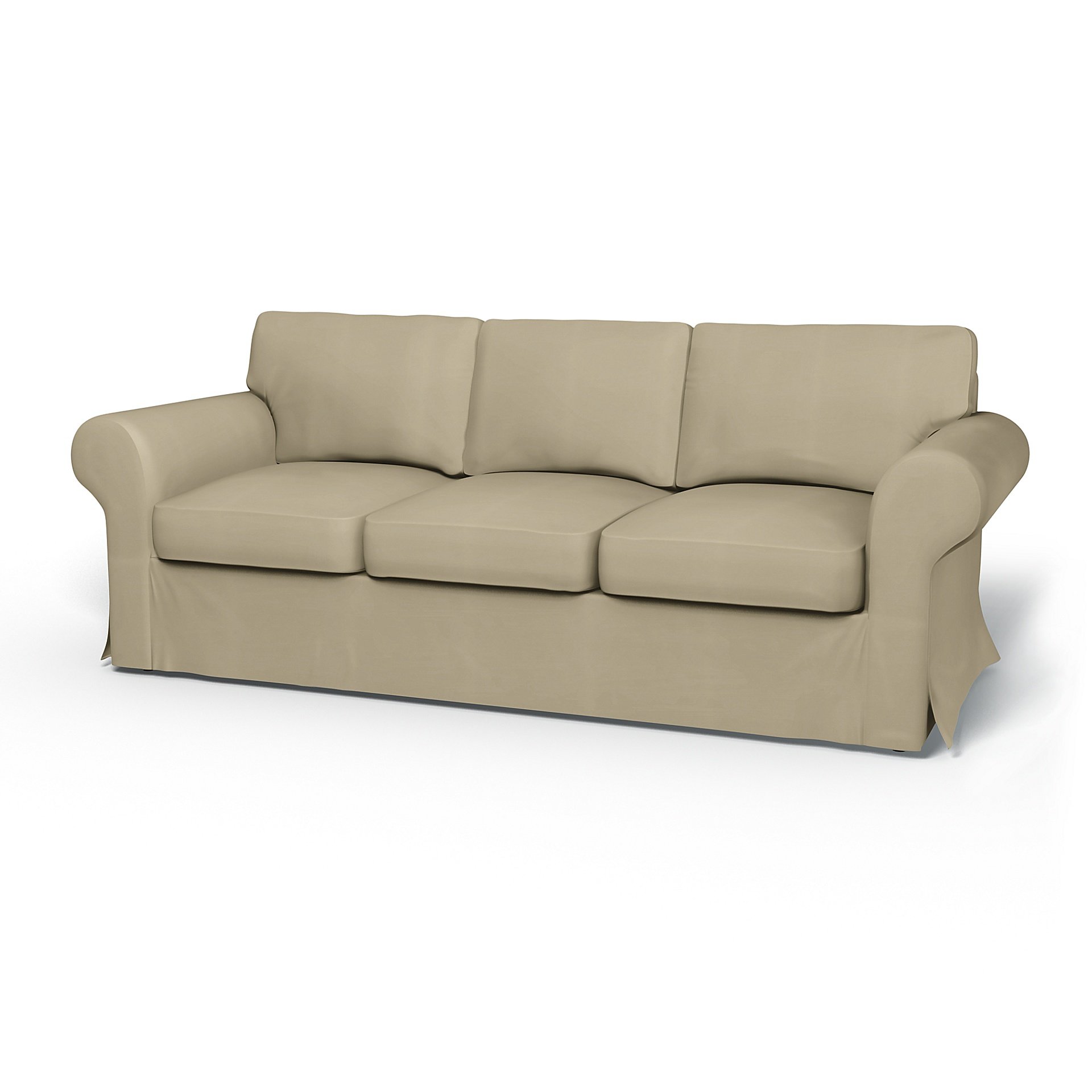 IKEA - Ektorp 3 Seater Sofa Bed Cover, Sand Beige, Cotton - Bemz