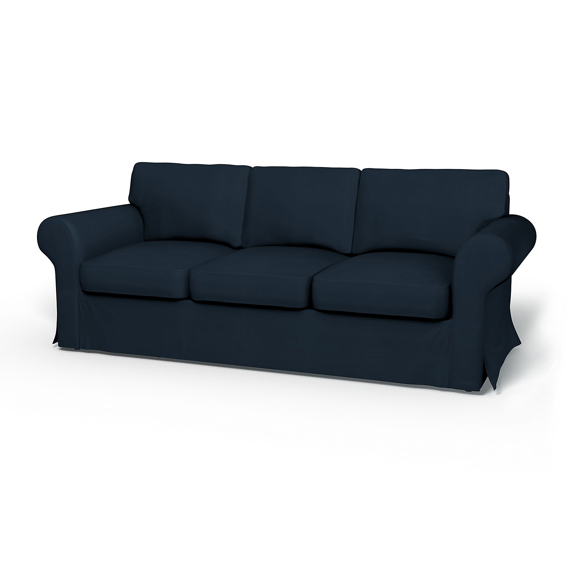 IKEA - Ektorp 3 Seater Sofa Bed Cover, Navy Blue, Cotton - Bemz