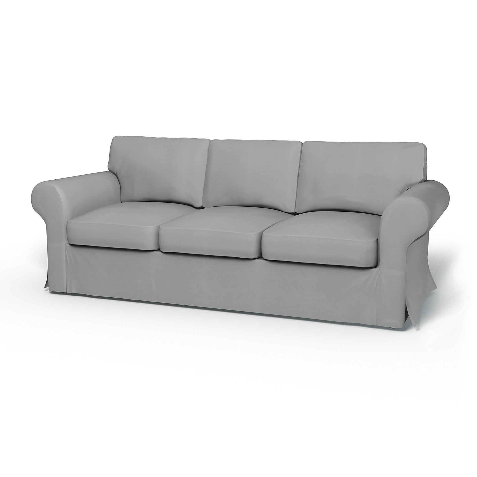 IKEA - Ektorp 3 Seater Sofa Bed Cover, Silver Grey, Cotton - Bemz