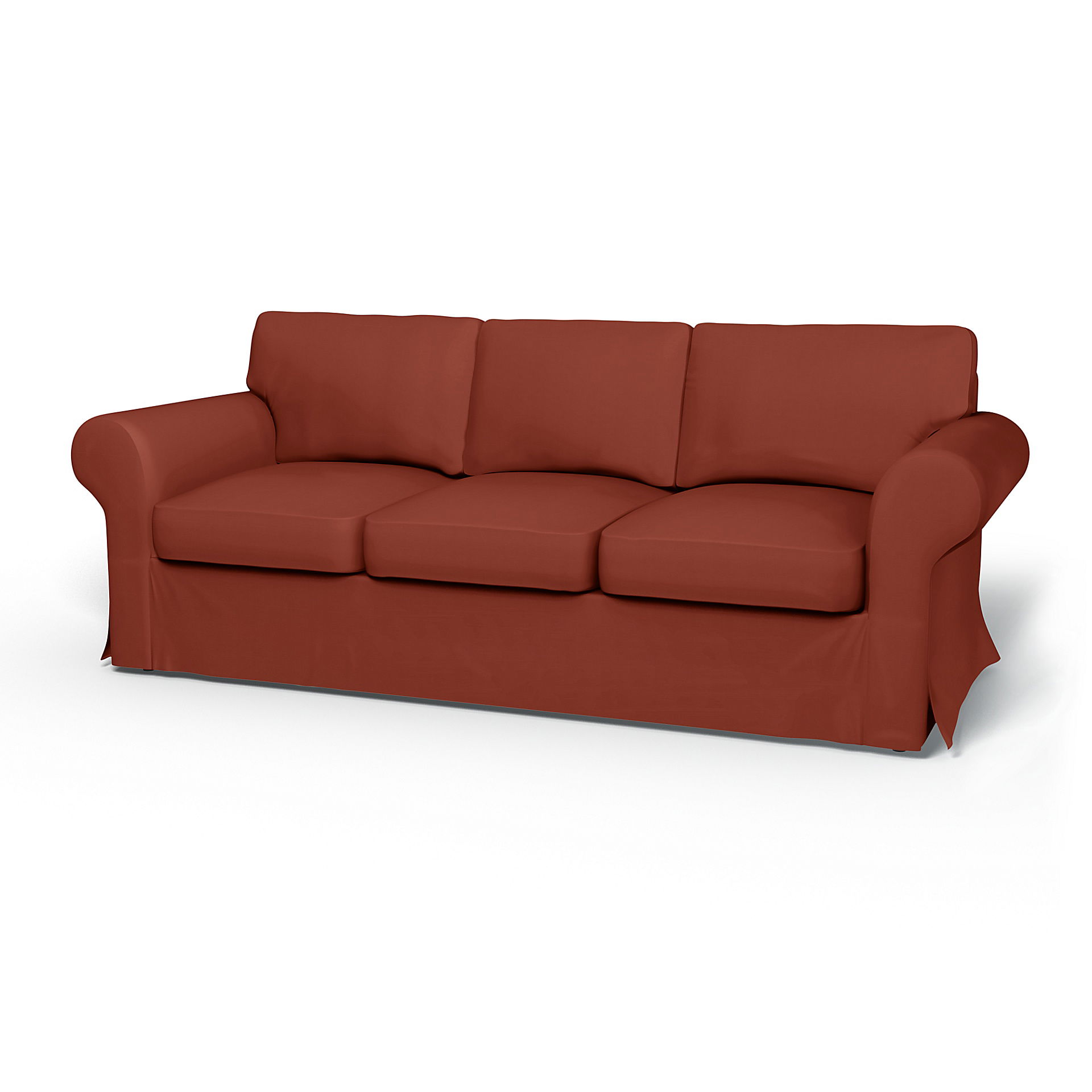 IKEA - Överdrag till Ektorp 3-sitsbäddsoffa, Burnt Orange, Bomull - Bemz