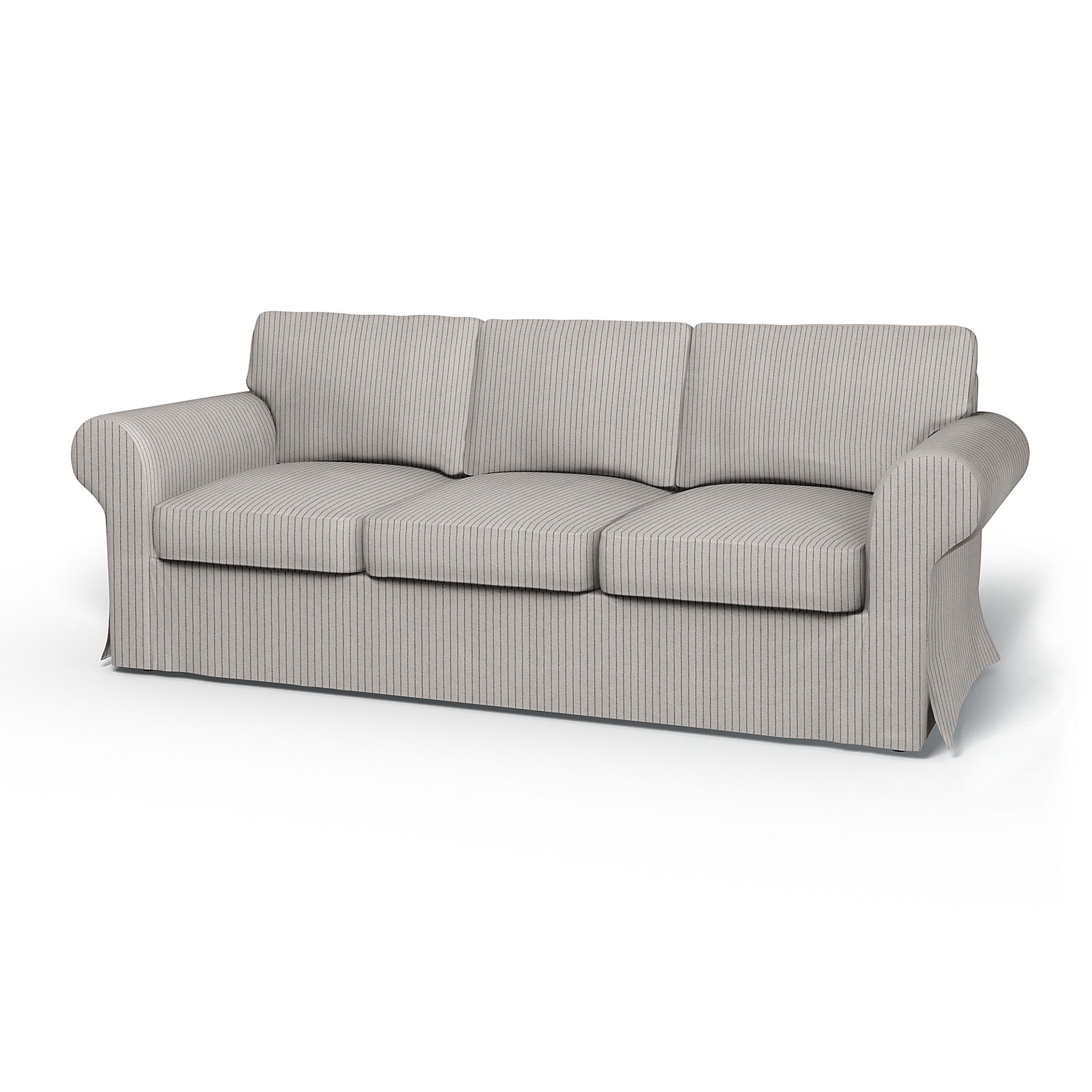 IKEA - Ektorp 3 Seater Sofa Bed Cover, Silver Grey, Cotton - Bemz