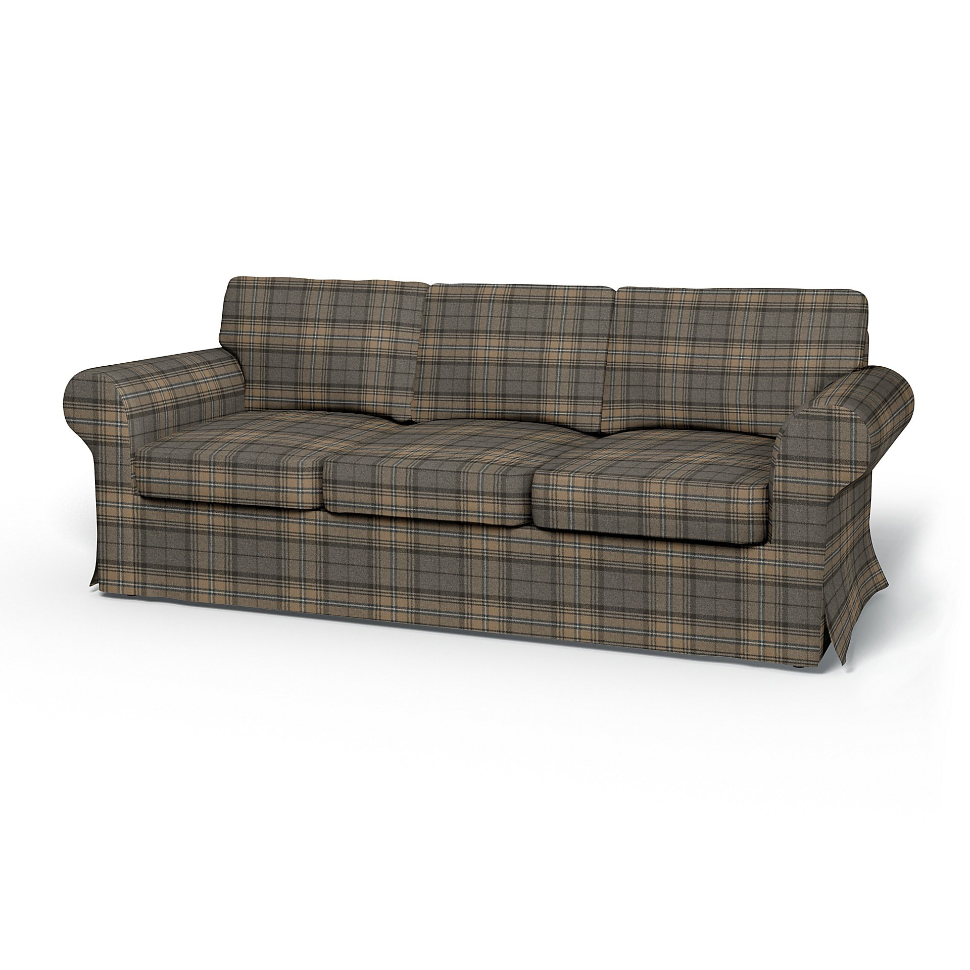 IKEA - Ektorp 3 Seater Sofa Bed Cover, Bark Brown, Wool - Bemz
