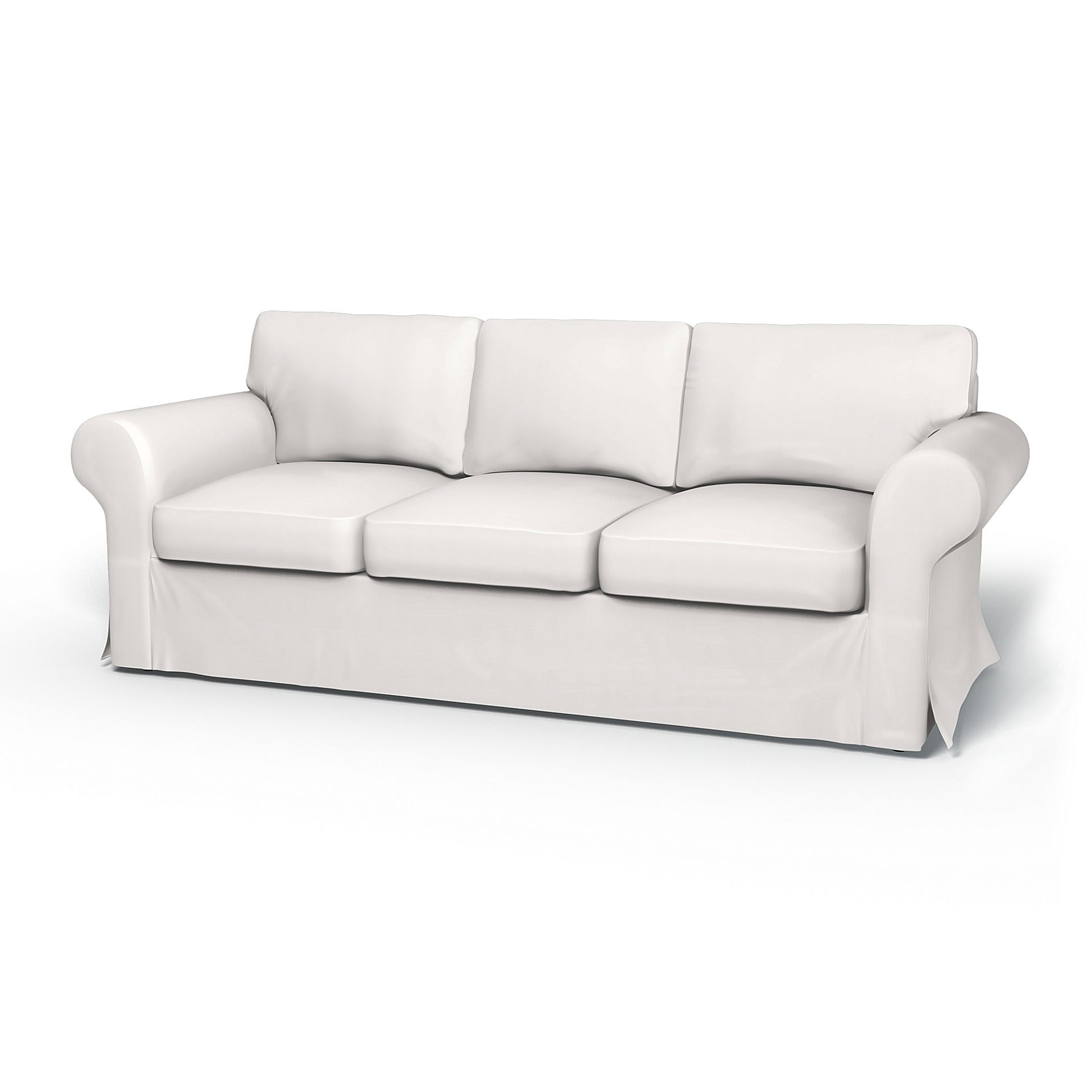 IKEA - Överdrag till Ektorp 3-sitsbäddsoffa, Soft White, Linne - Bemz