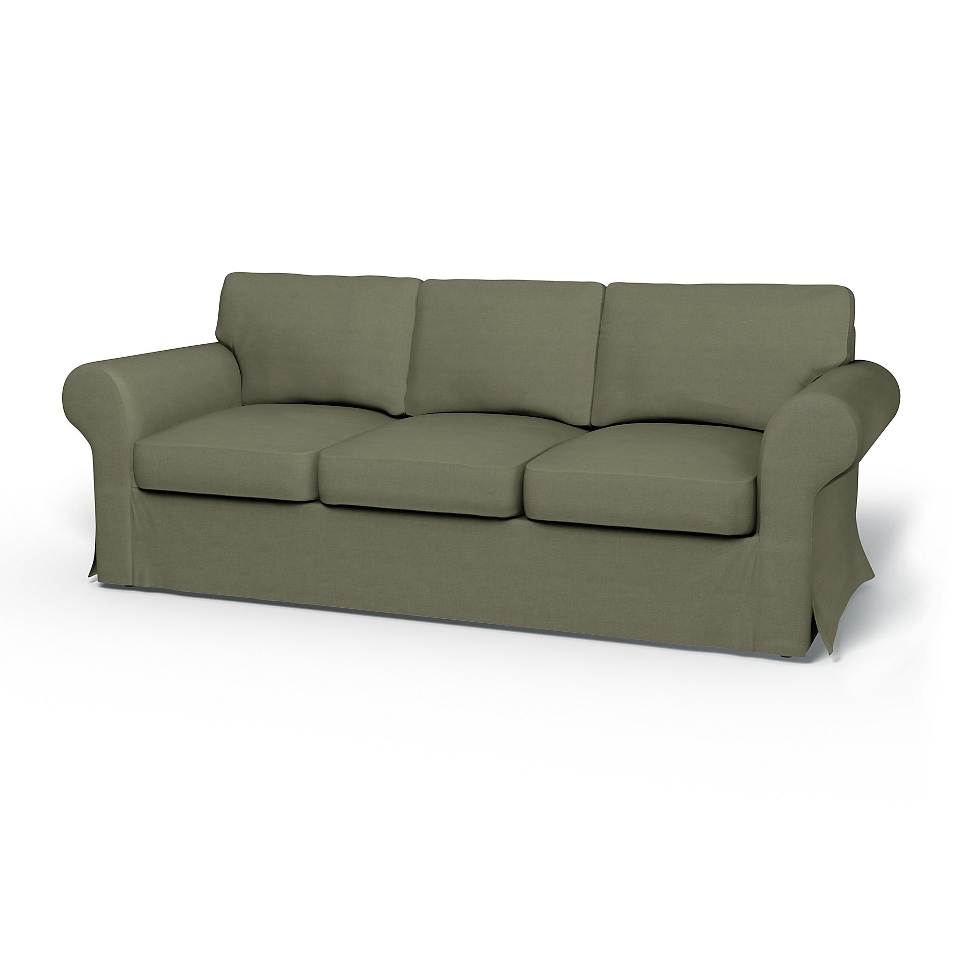 IKEA - Ektorp 3 Seater Sofa Bed Cover, Sage, Linen - Bemz