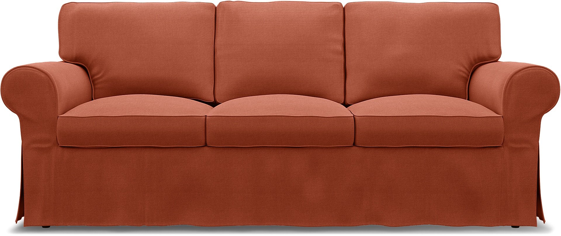 IKEA - Ektorp 3 Seater Sofa Bed Cover, Burnt Orange, Linen - Bemz