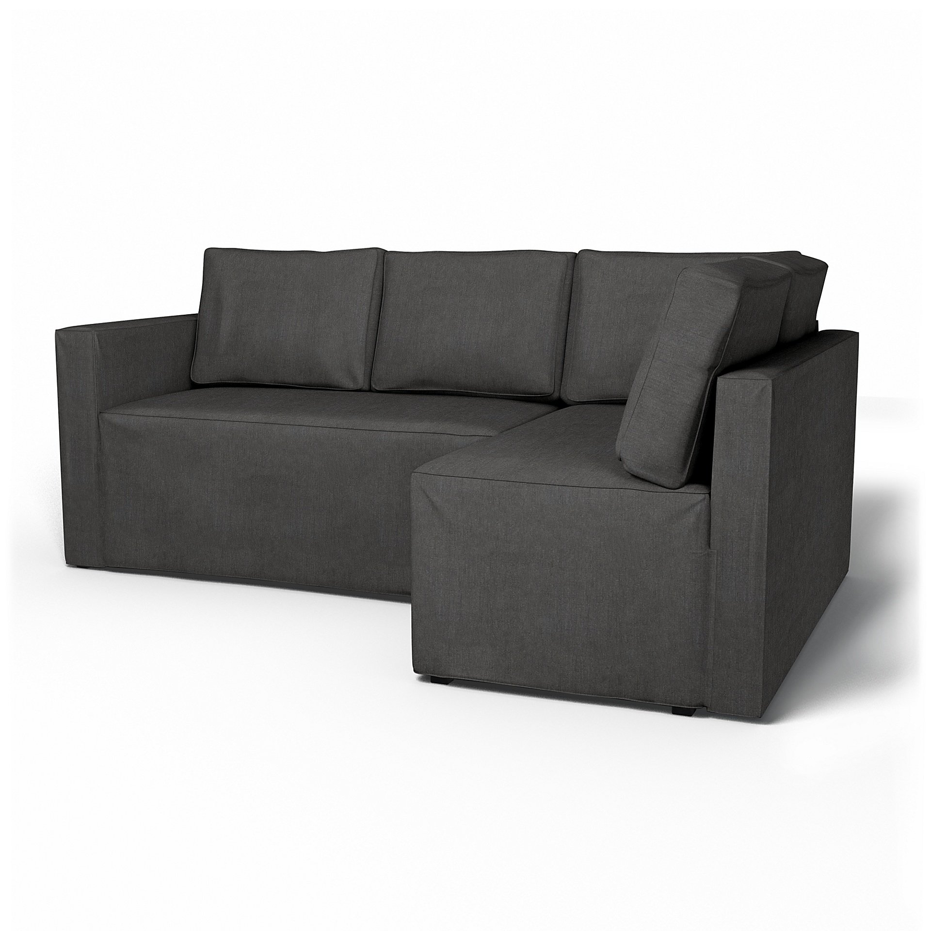 IKEA - Fagelbo Sofa Bed with Right Chaise Cover, Espresso, Linen - Bemz